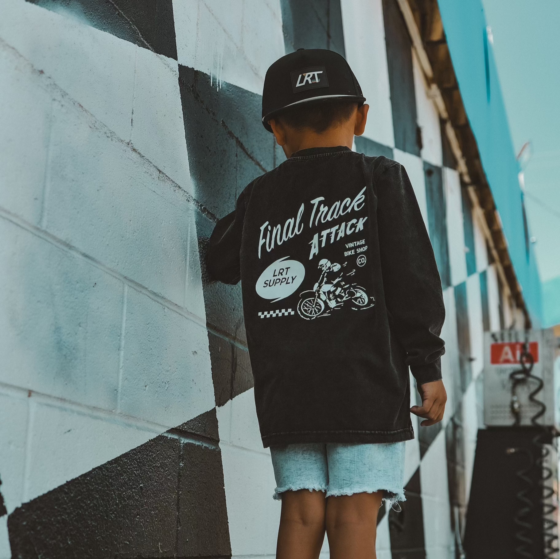 Vintage-inspired rad clothes for boys, eco-friendly and durable little rad things final track attack