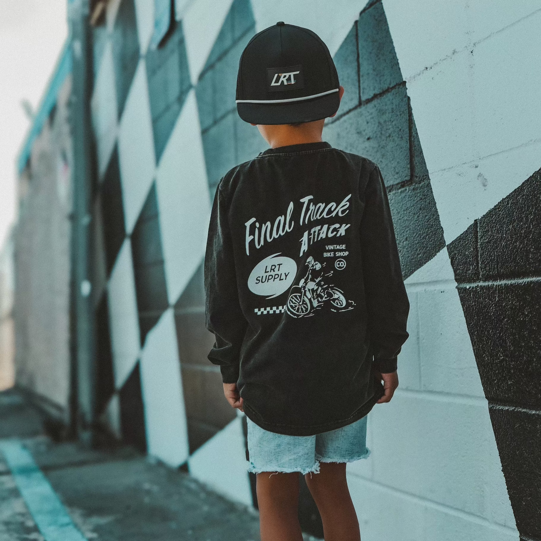 Vintage-inspired rad clothes for boys, eco-friendly and durable little rad things final track attack