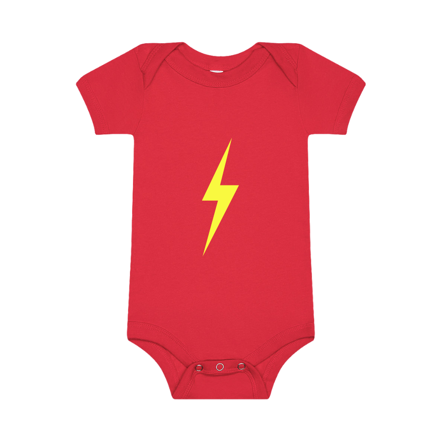 THE SPARK NEON YELLOW ONESIE - RED MODERN AND TRENDY RAD KIDS CLOTHES LITTLE RAD THINGS