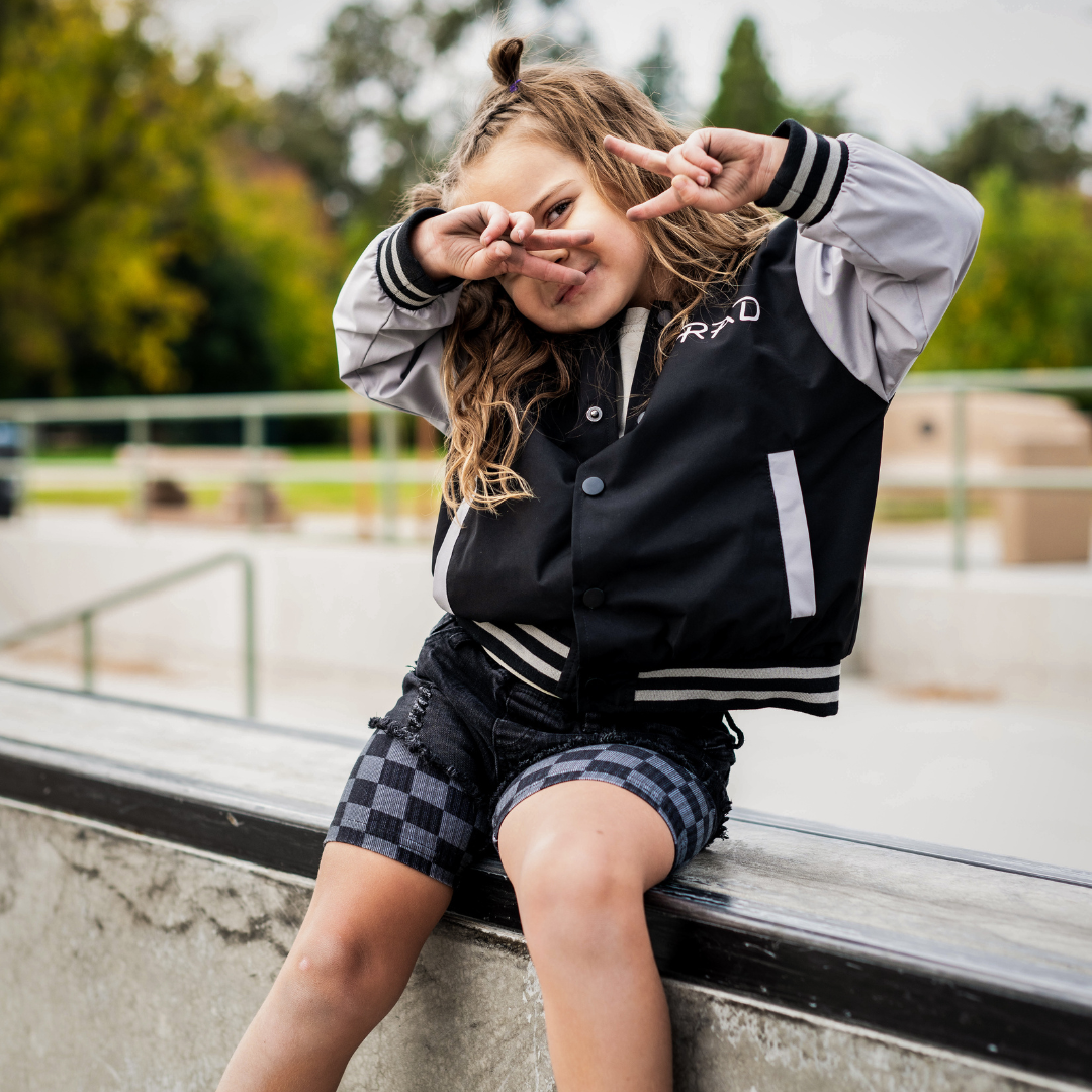 Vintage-inspired Waterproof Letterman Jacket for kids, eco-friendly and durable Little Rad Things