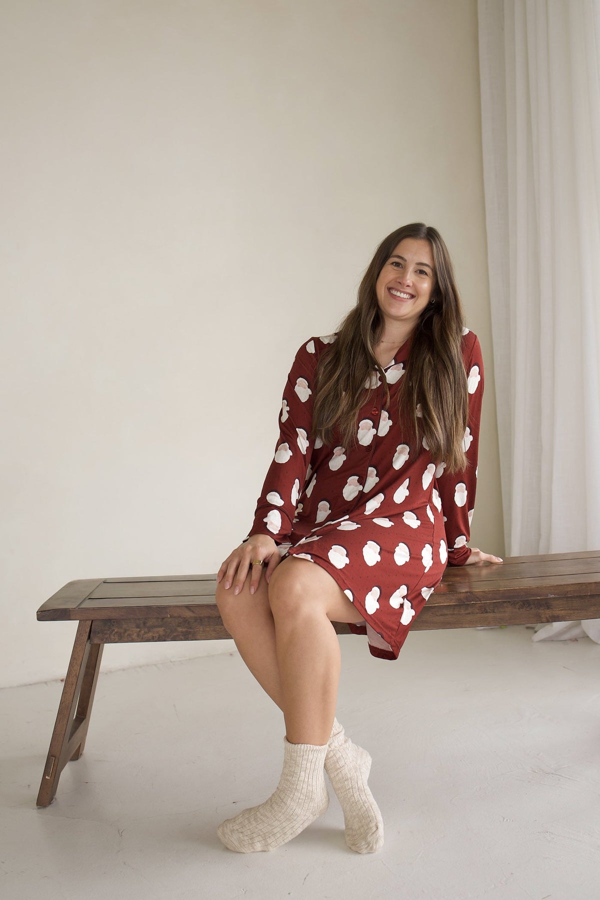 Women's Bamboo Sleeping Dress | Vintage Santa
