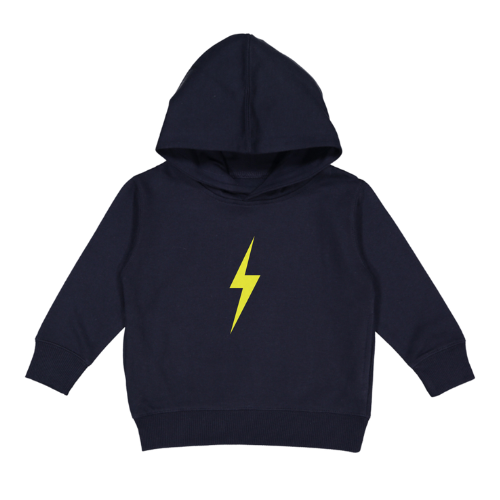 THE SPARK NEON YELLOW HOODIE - NAVY