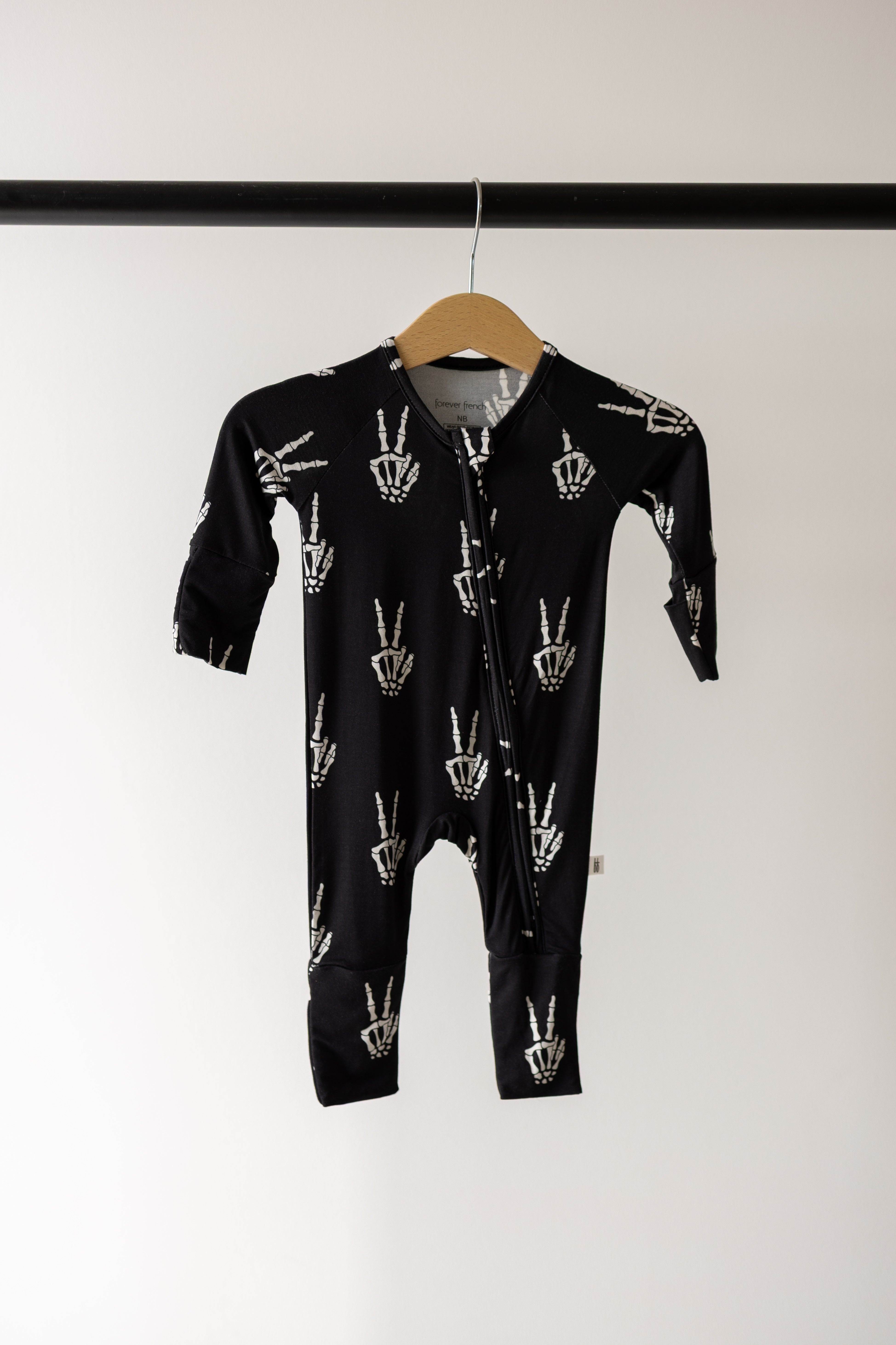 PRE- ORDER ships October 9th |Bamboo Zip Pajamas | Midnight Skelly