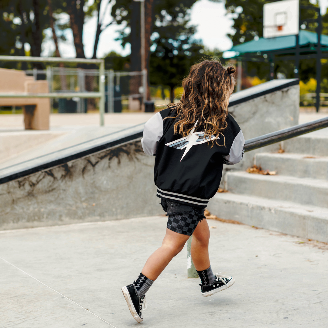 Vintage-inspired Waterproof Letterman Jacket for kids, eco-friendly and durable Little Rad Things