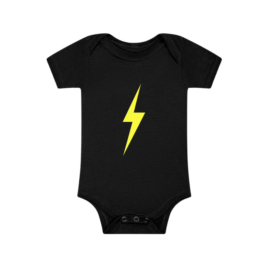 MODERN AND TRENDY RAD KIDS CLOTHES LITTLE RAD THINGS Black SPARK ONESIE