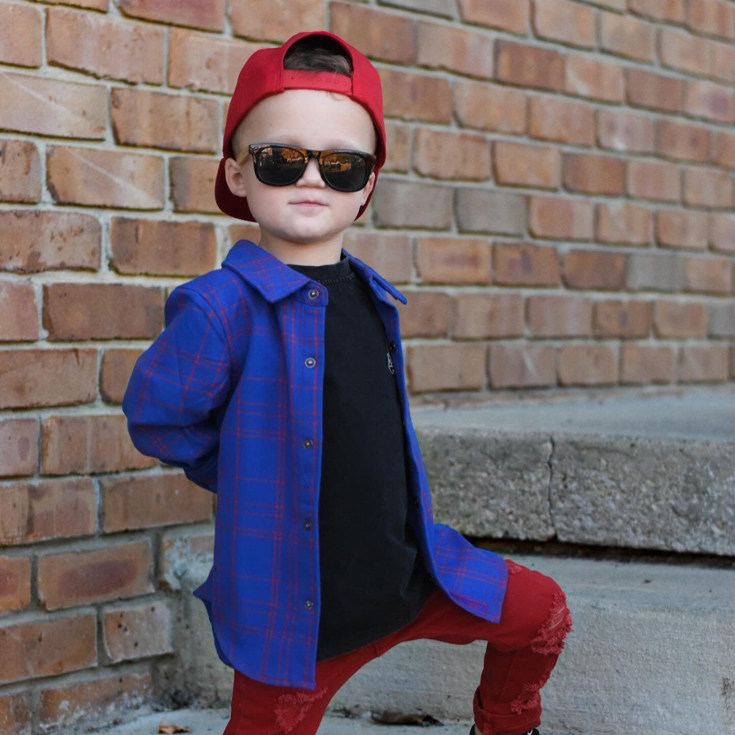 Vintage-inspired Kids Fast and Free Flannel for boys, eco-friendly and durable