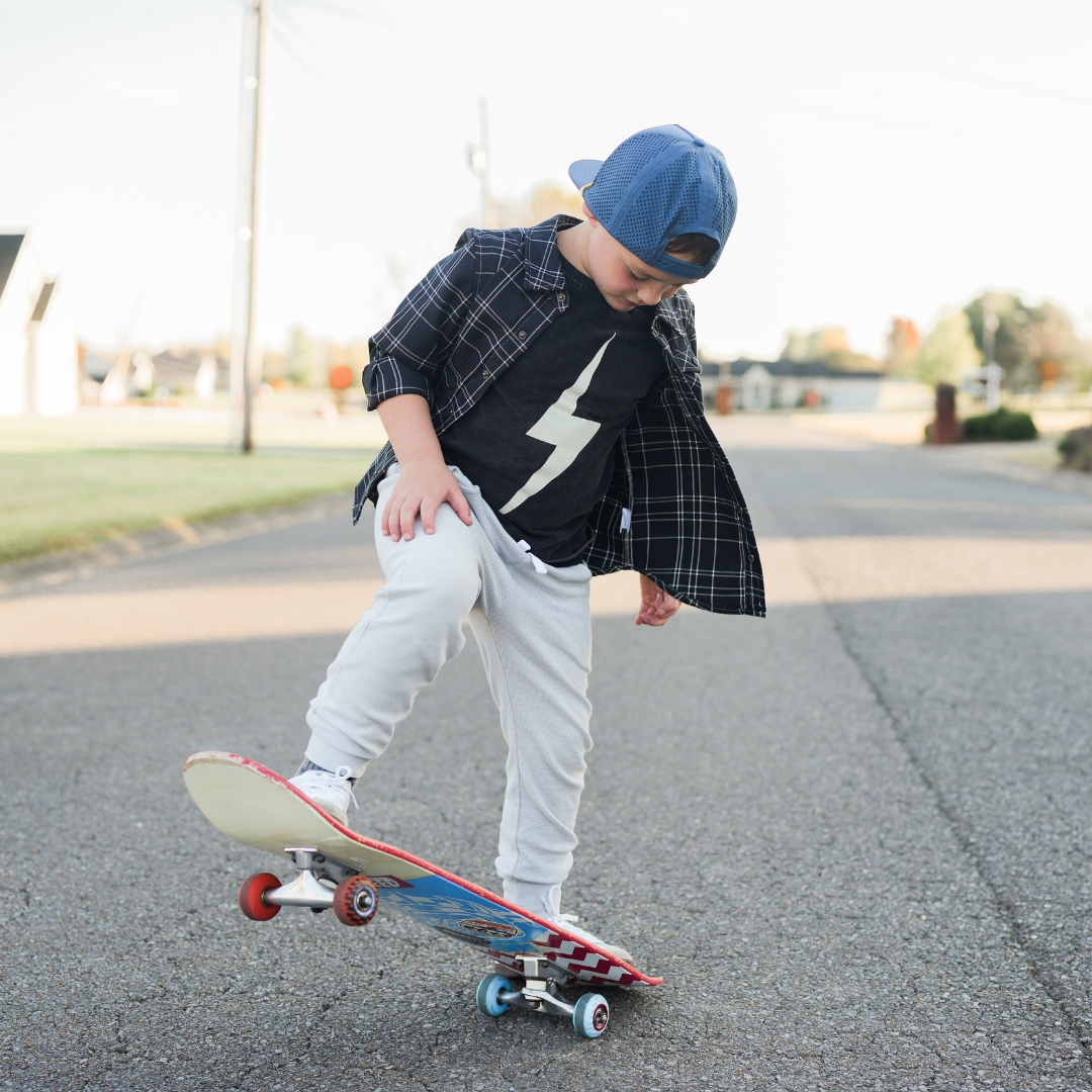 Limited Edition Spark short sleeve racer tee in black eco-friendly and retro-inspired for boys