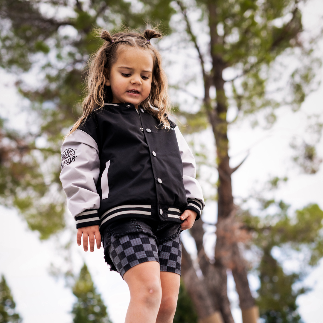 Vintage-inspired Waterproof Letterman Jacket for kids, eco-friendly and durable Little Rad Things