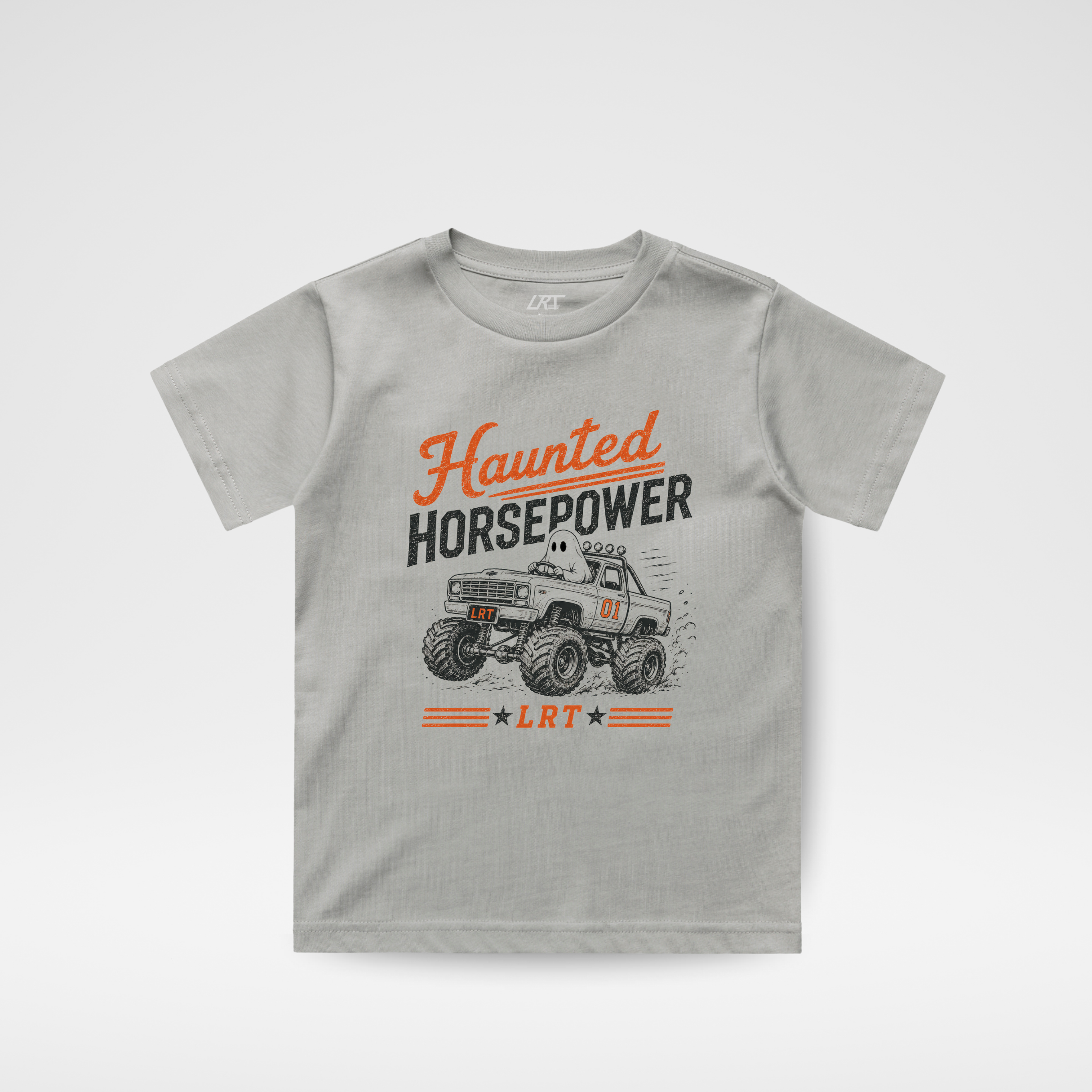 HAUNTED HORSEPOWER HALLOWEEN TEE - ASH