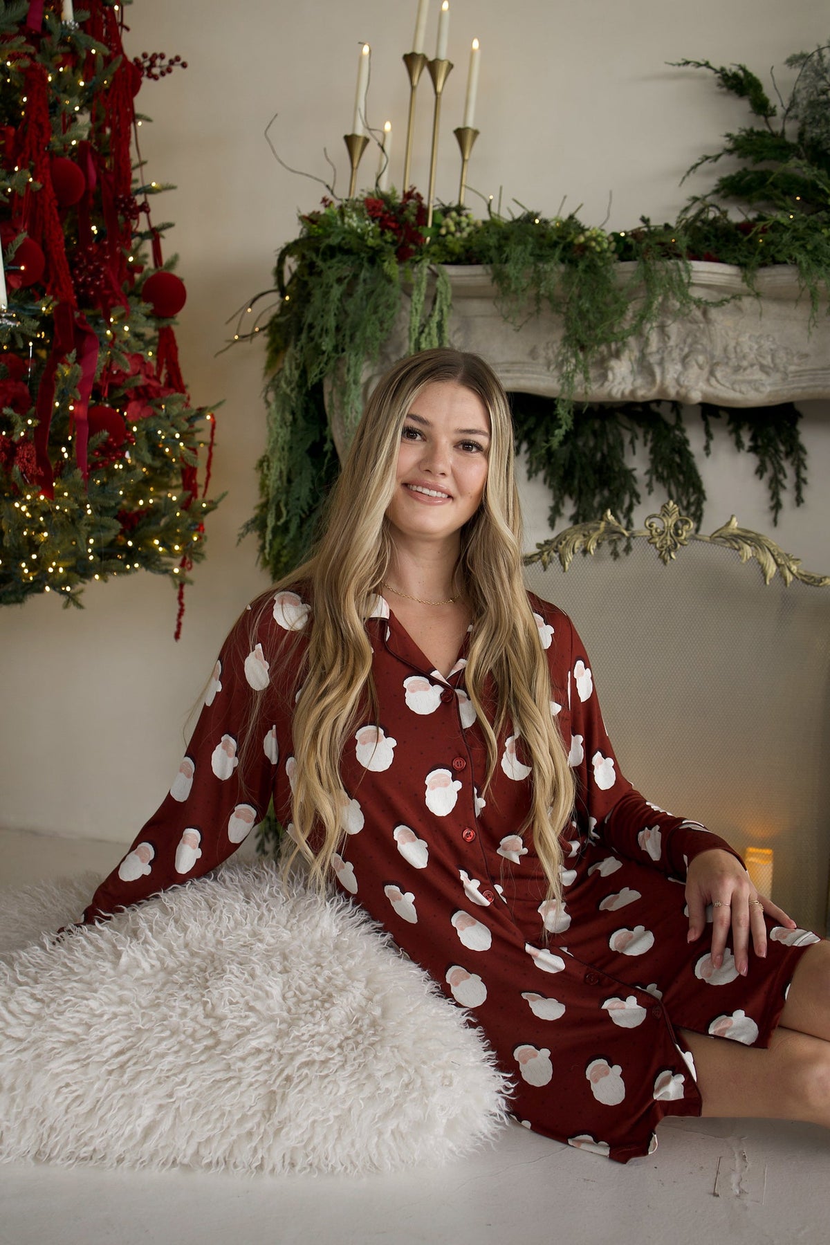 Women's Bamboo Sleeping Dress | Vintage Santa