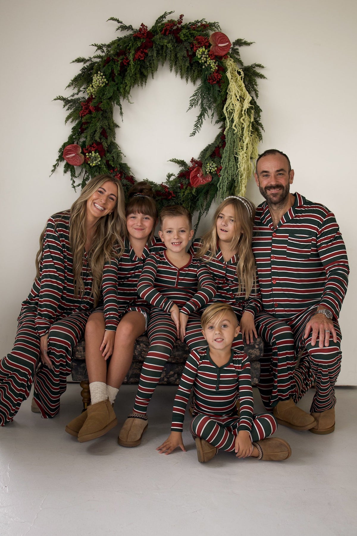 Bamboo Two Piece Pajamas | Holiday Stripe