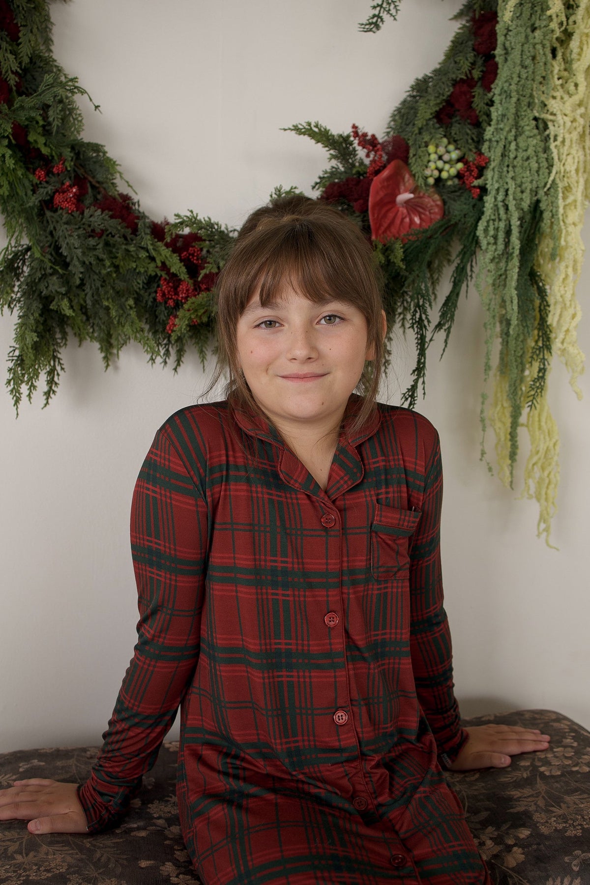 Bamboo Sleeping Dress | Christmas Plaid