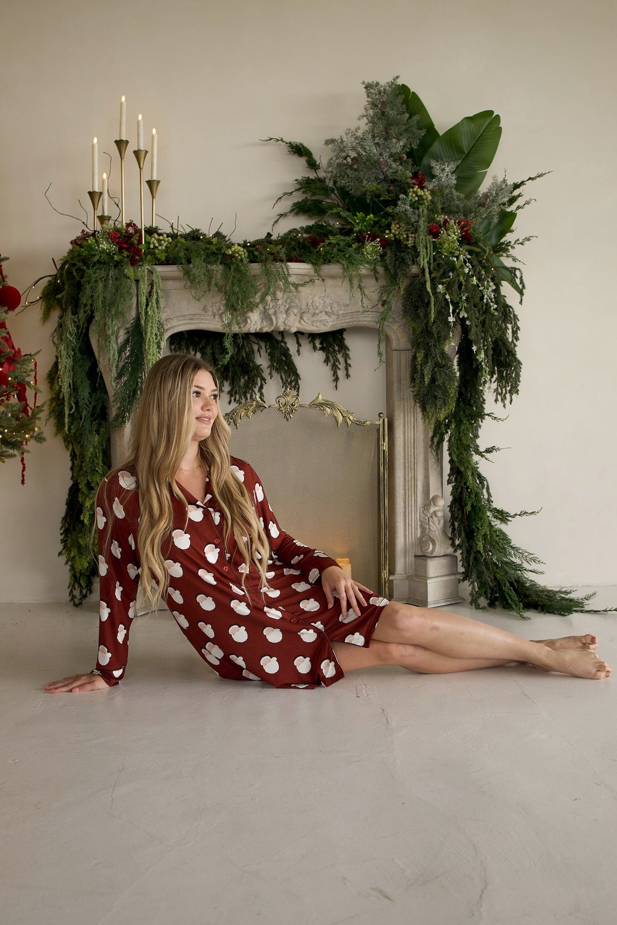 Women's Bamboo Sleeping Dress | Vintage Santa