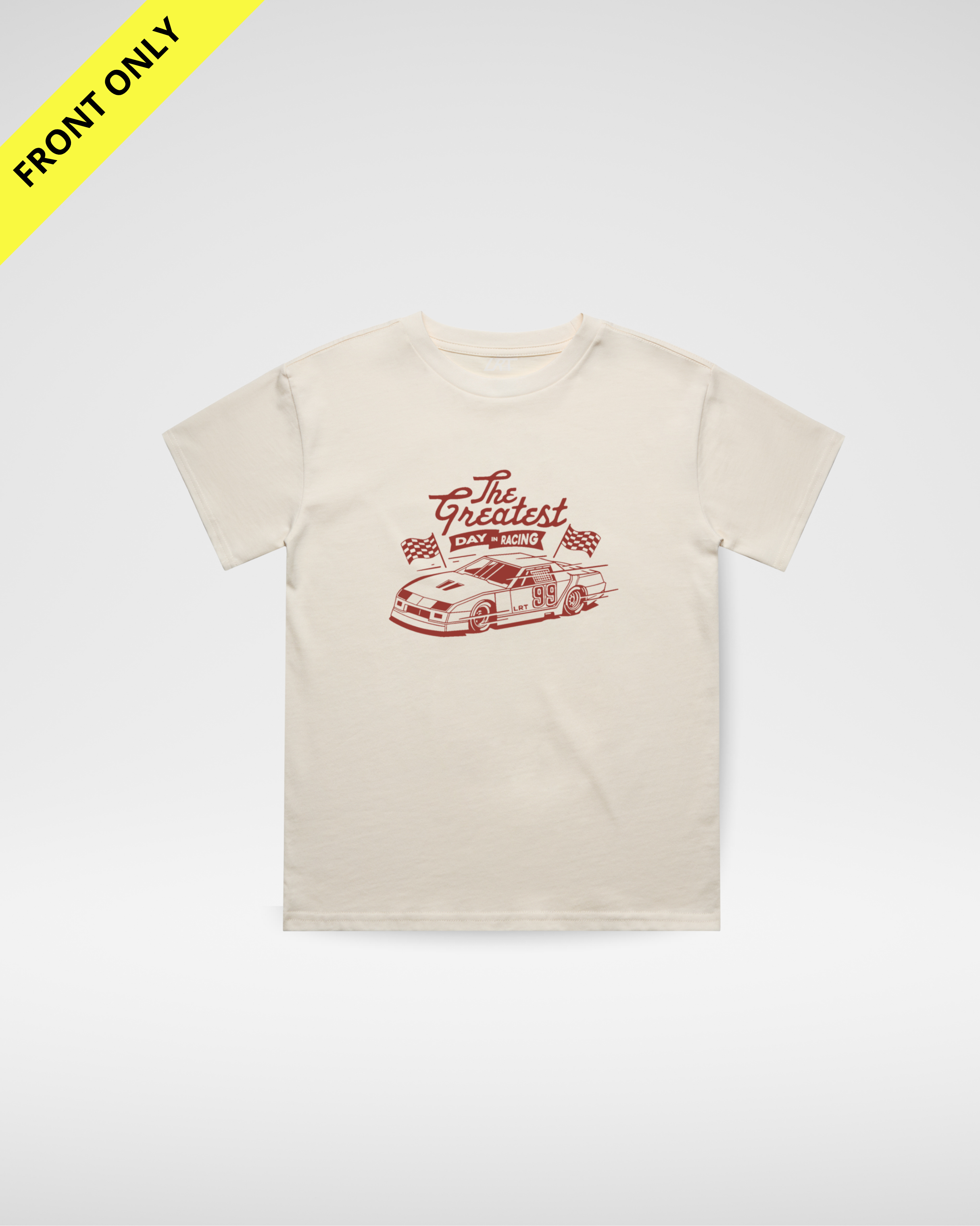 GREATEST DAY IN RACING TEE - CREAM (FRONT ONLY)