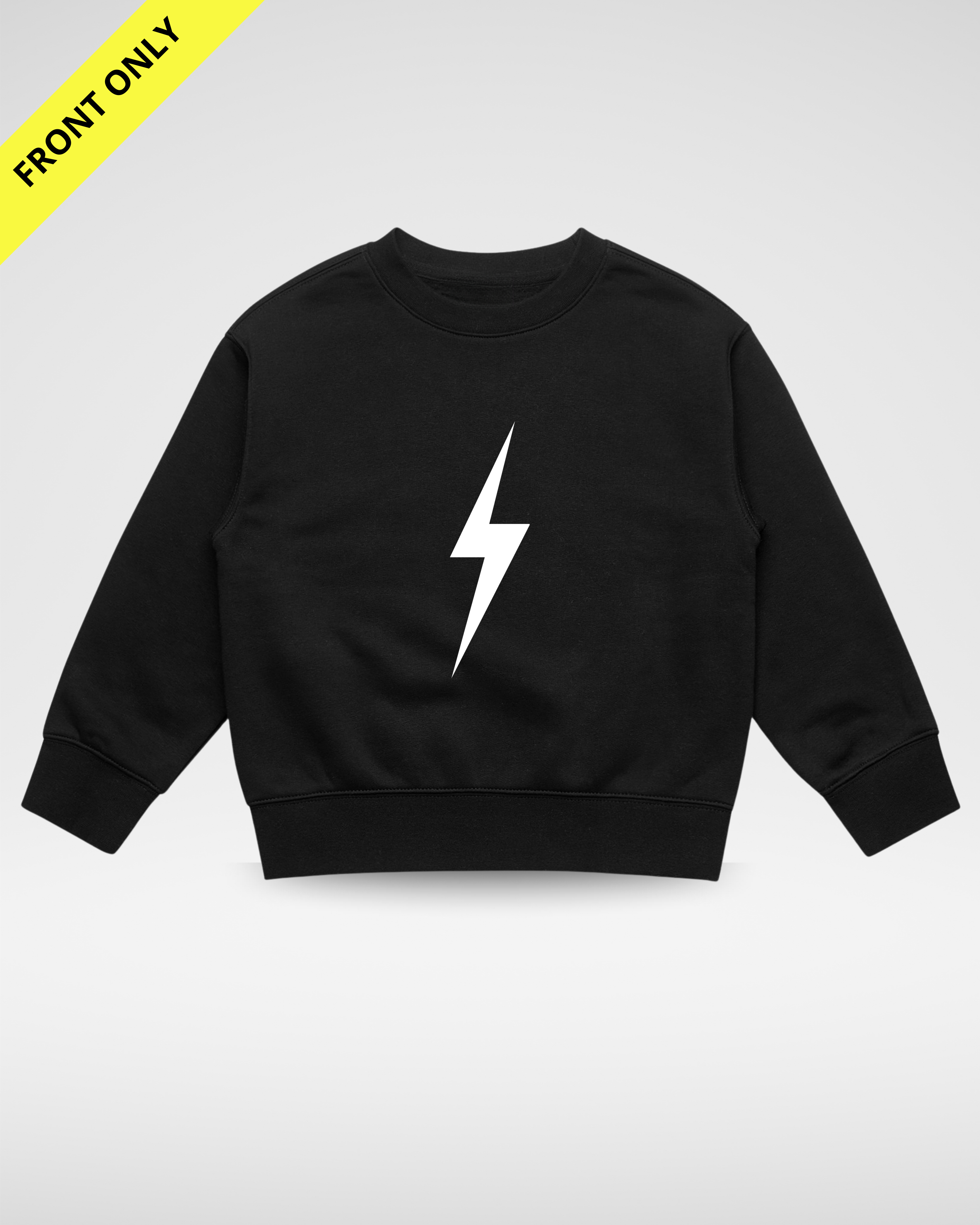 WHITE BOLT CREWNECK - BLACK