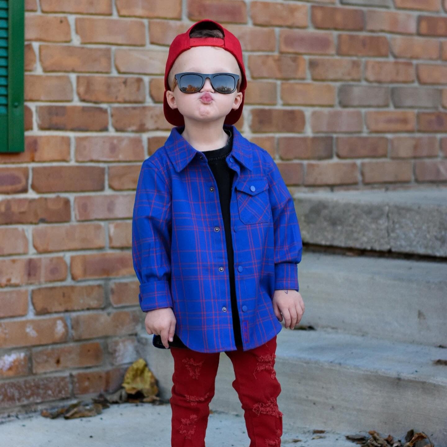 Vintage-inspired Kids Fast and Free Flannel for boys, eco-friendly and durable