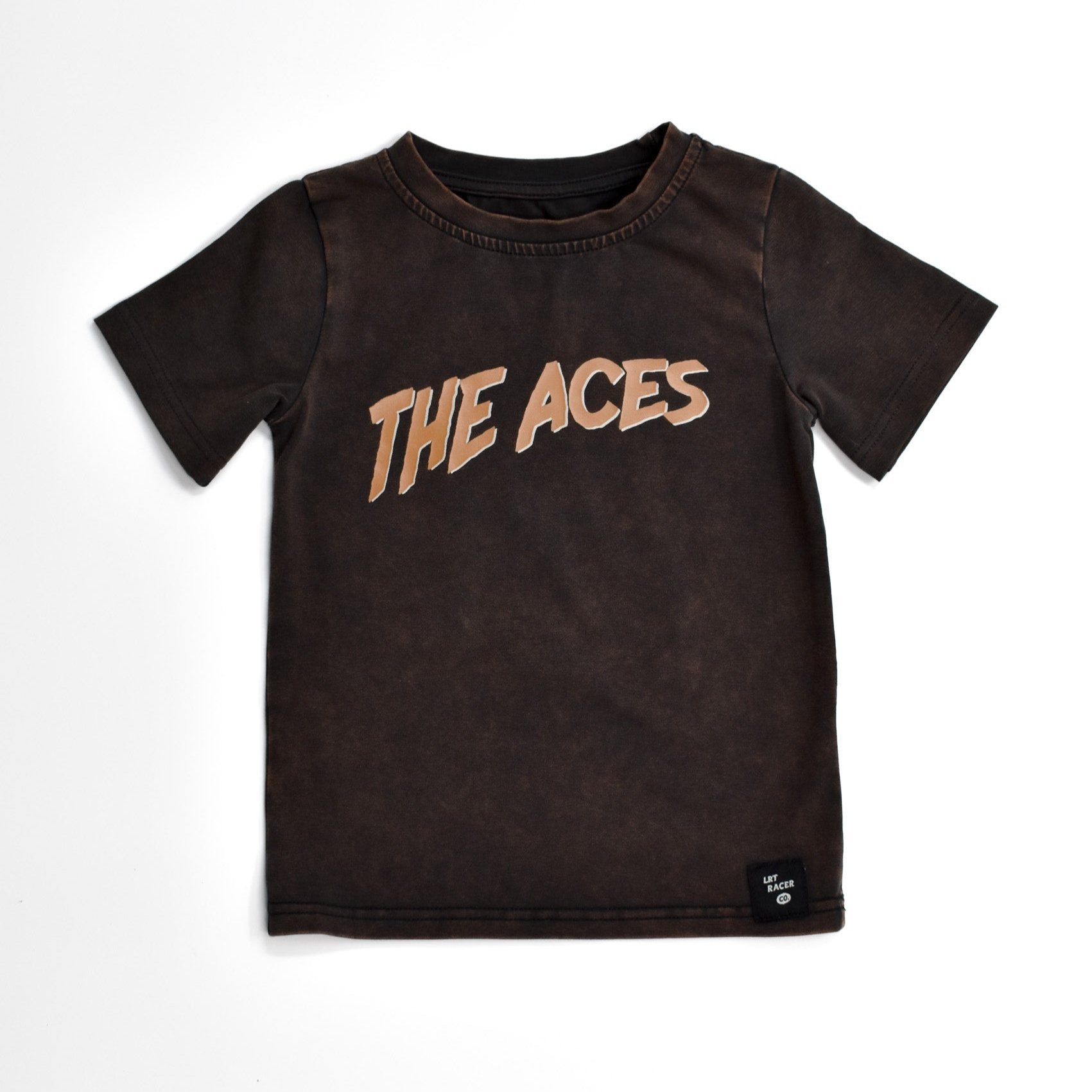 Limited Edition Aces short sleeve tee in cacao, vintage-inspired and eco-friendly for boys