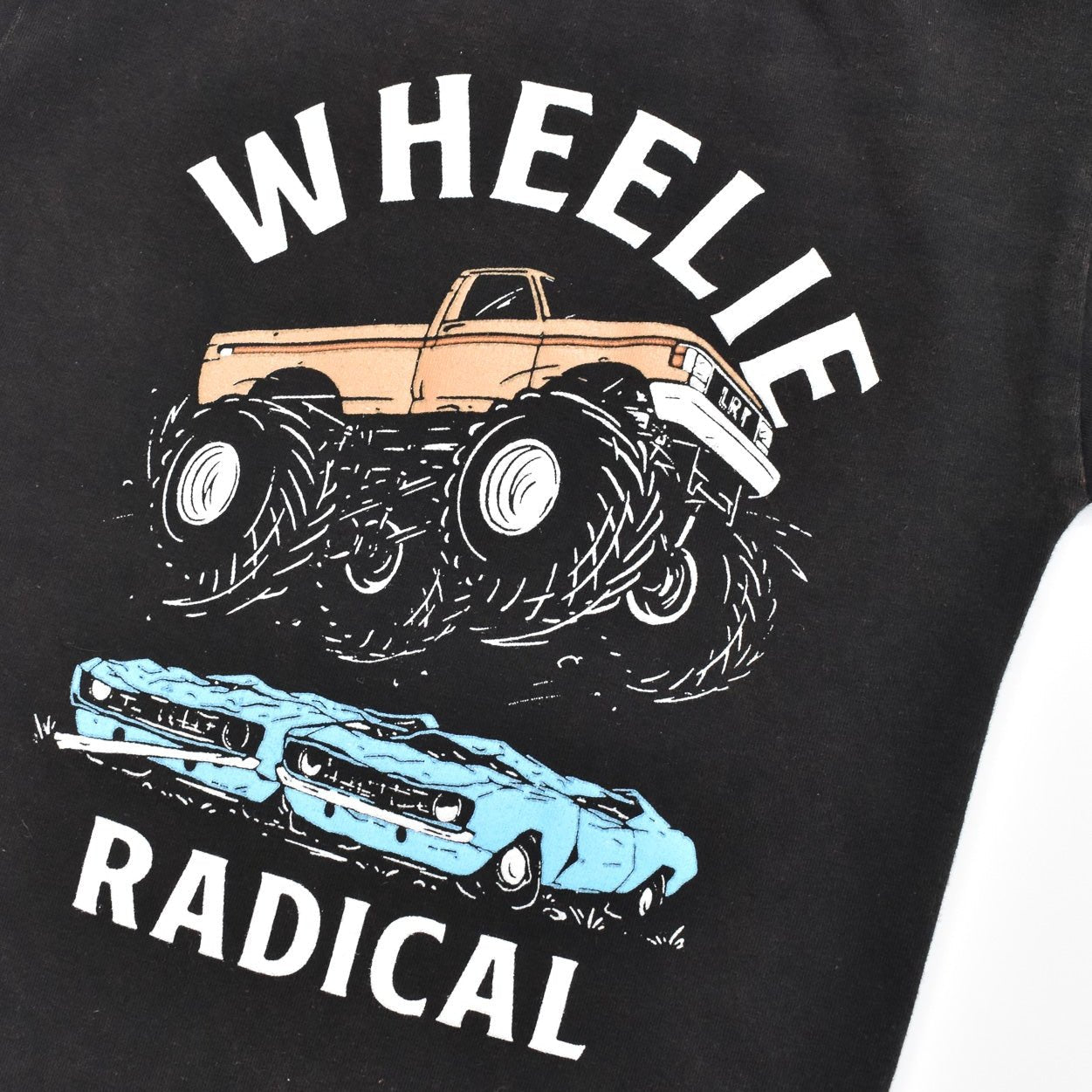 Vintage-inspired rad clothes for kids, eco-friendly and durable, Wheelie Radical Tee Little Rad Things Apparel