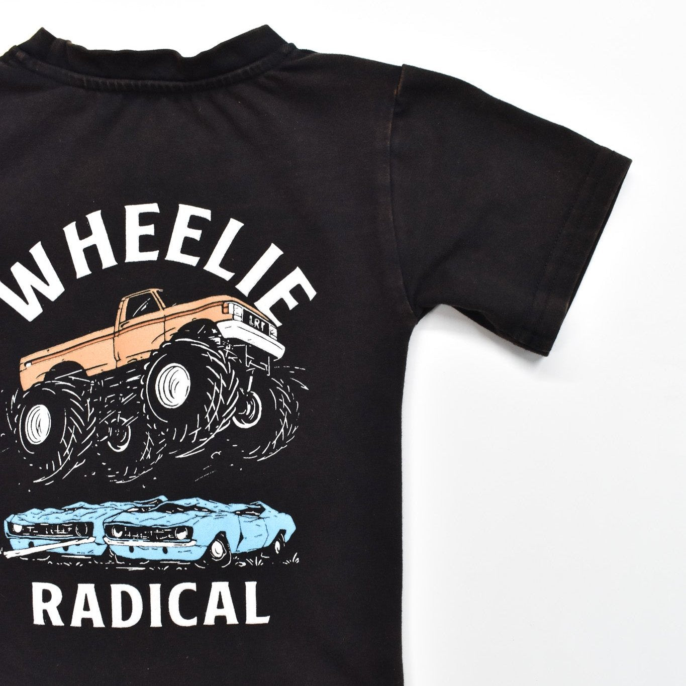 Vintage-inspired rad clothes for kids, eco-friendly and durable, Wheelie Radical Tee Little Rad Things Apparel