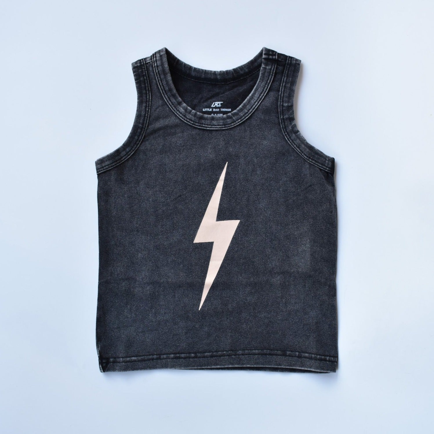 SPARK MUSCLE-TANK - VINTAGE BLACK - GRAPHIC TEES FOR BOYS - LITTLE RAD THINGS