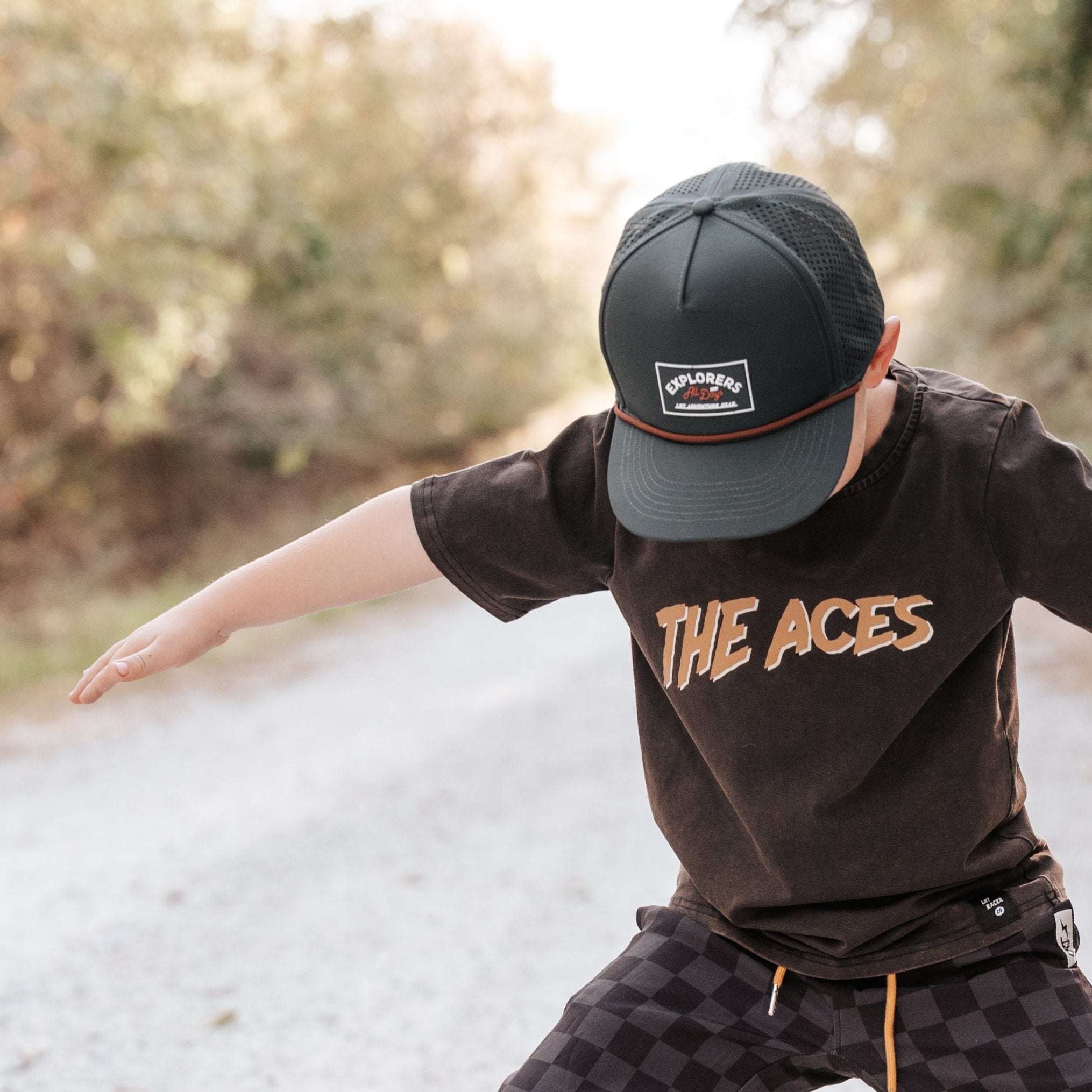 Vintage-inspired Explorer Waterproof Snapback for boys, eco-friendly and durable Little Rad Things