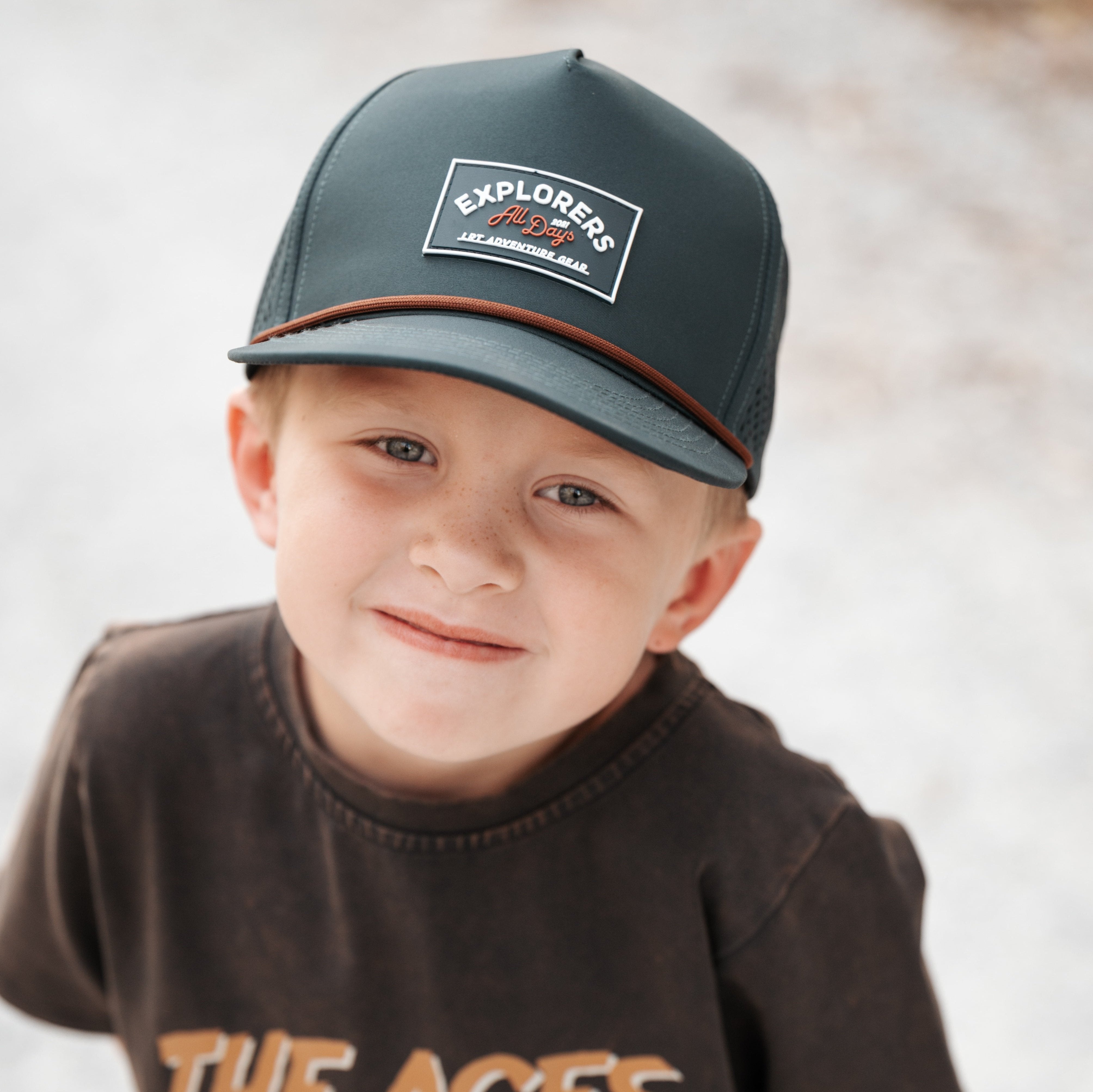 Vintage-inspired Explorer Waterproof Snapback for boys, eco-friendly and durable Little Rad Things