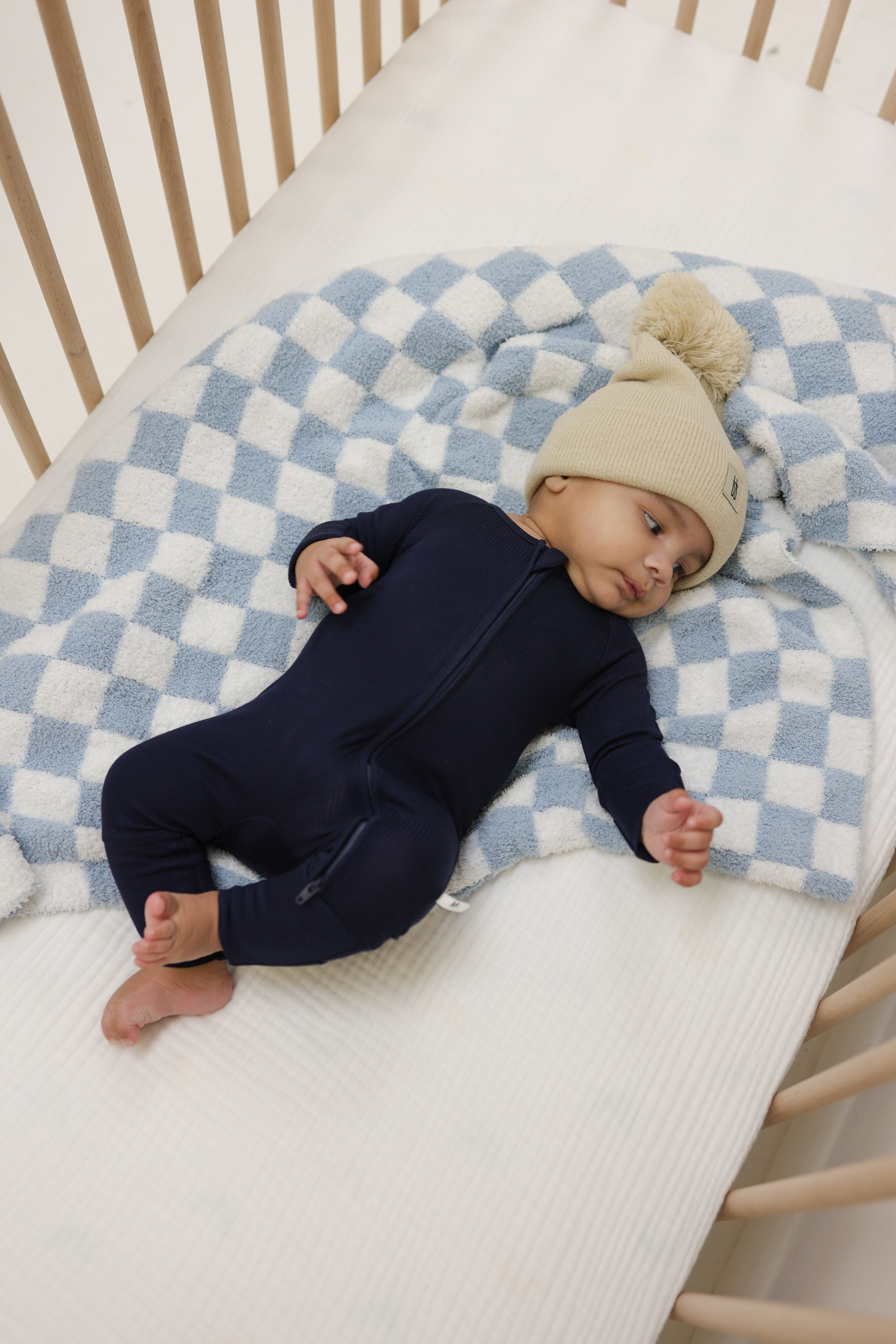Bamboo Zip Pajamas | Blueberry Ribbed