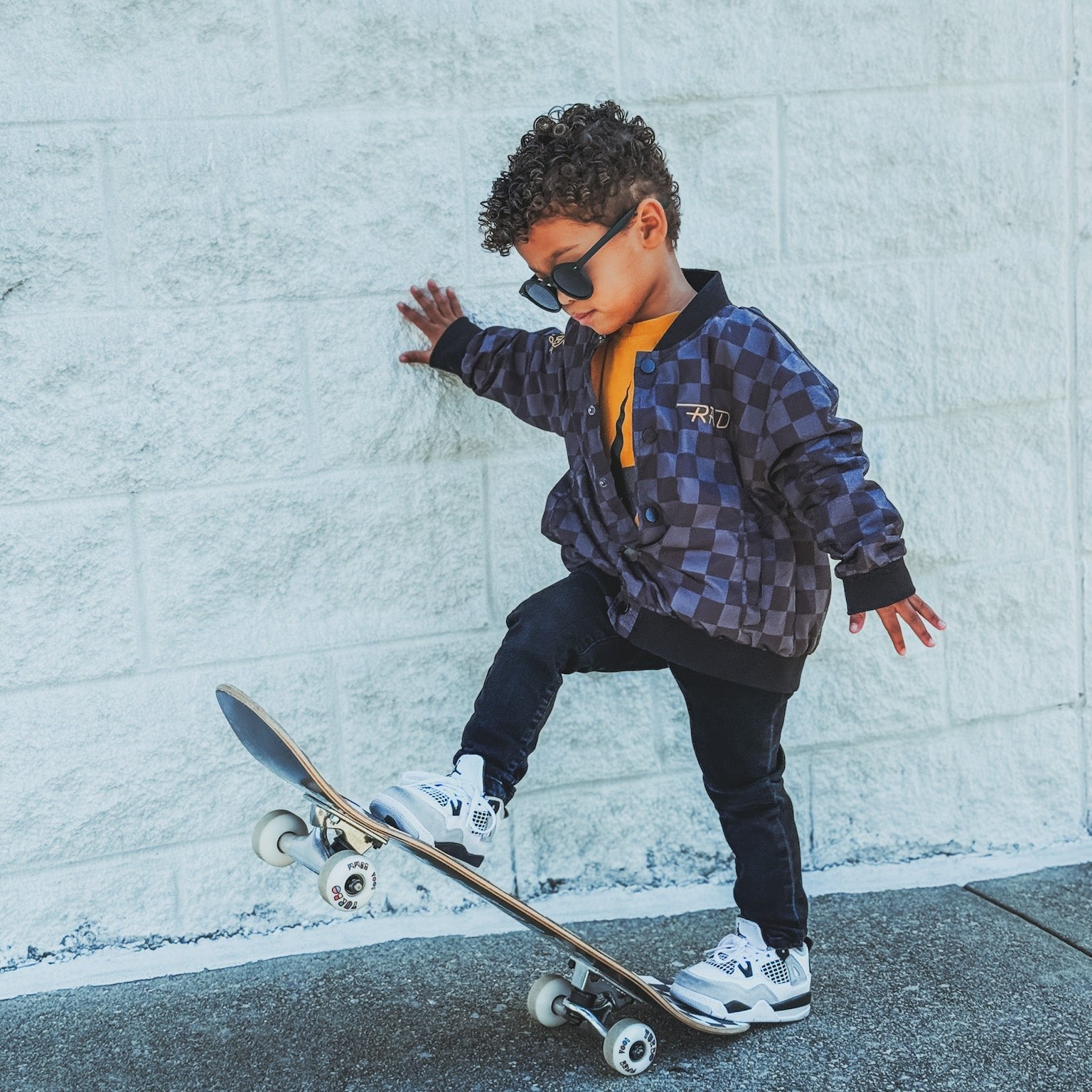 KIDS WATERPROOF LETTERMAN JACKET - CHECKERS (Ships Dec 2nd)