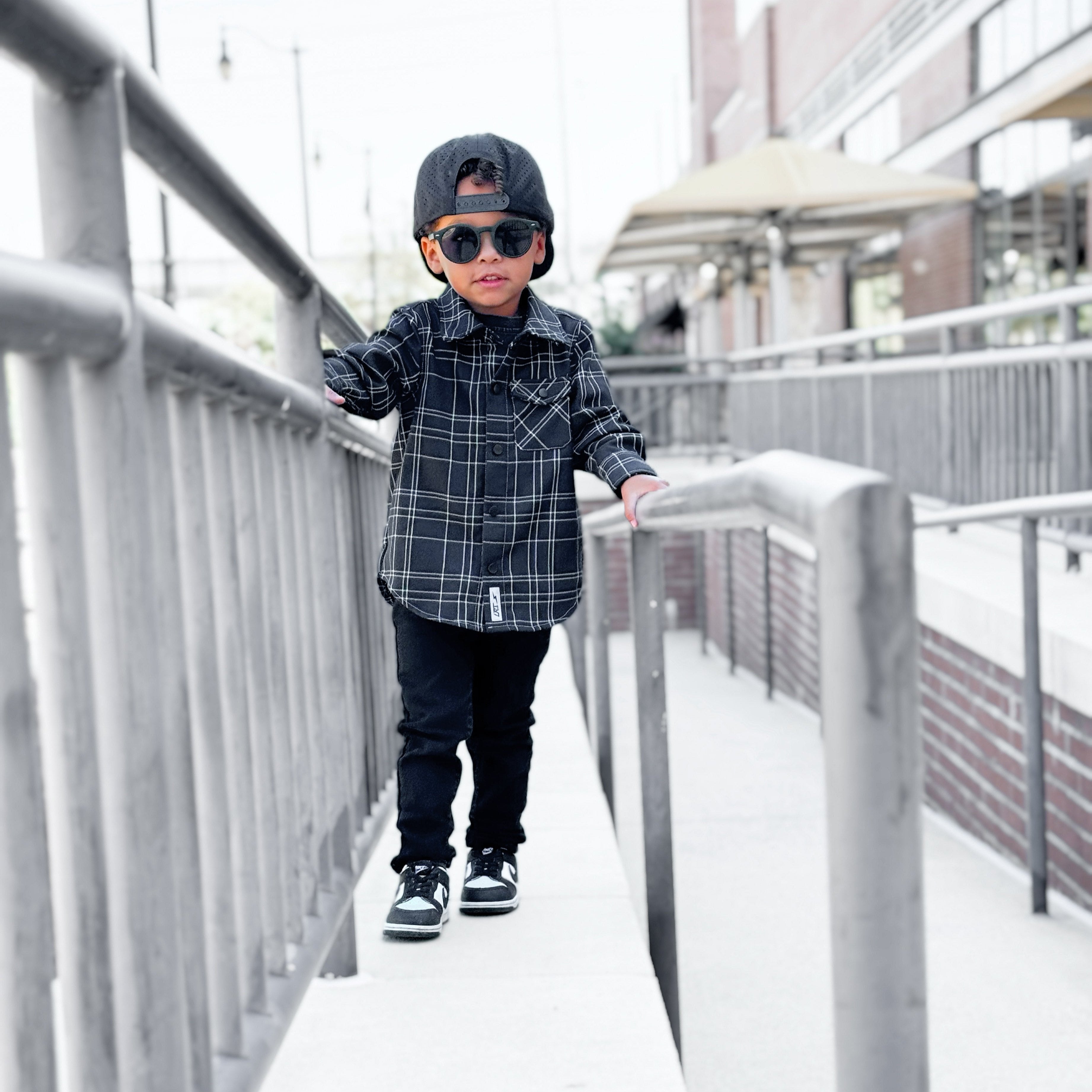 Kids Flip Side flannel for boys, eco-friendly with vintage-inspired style