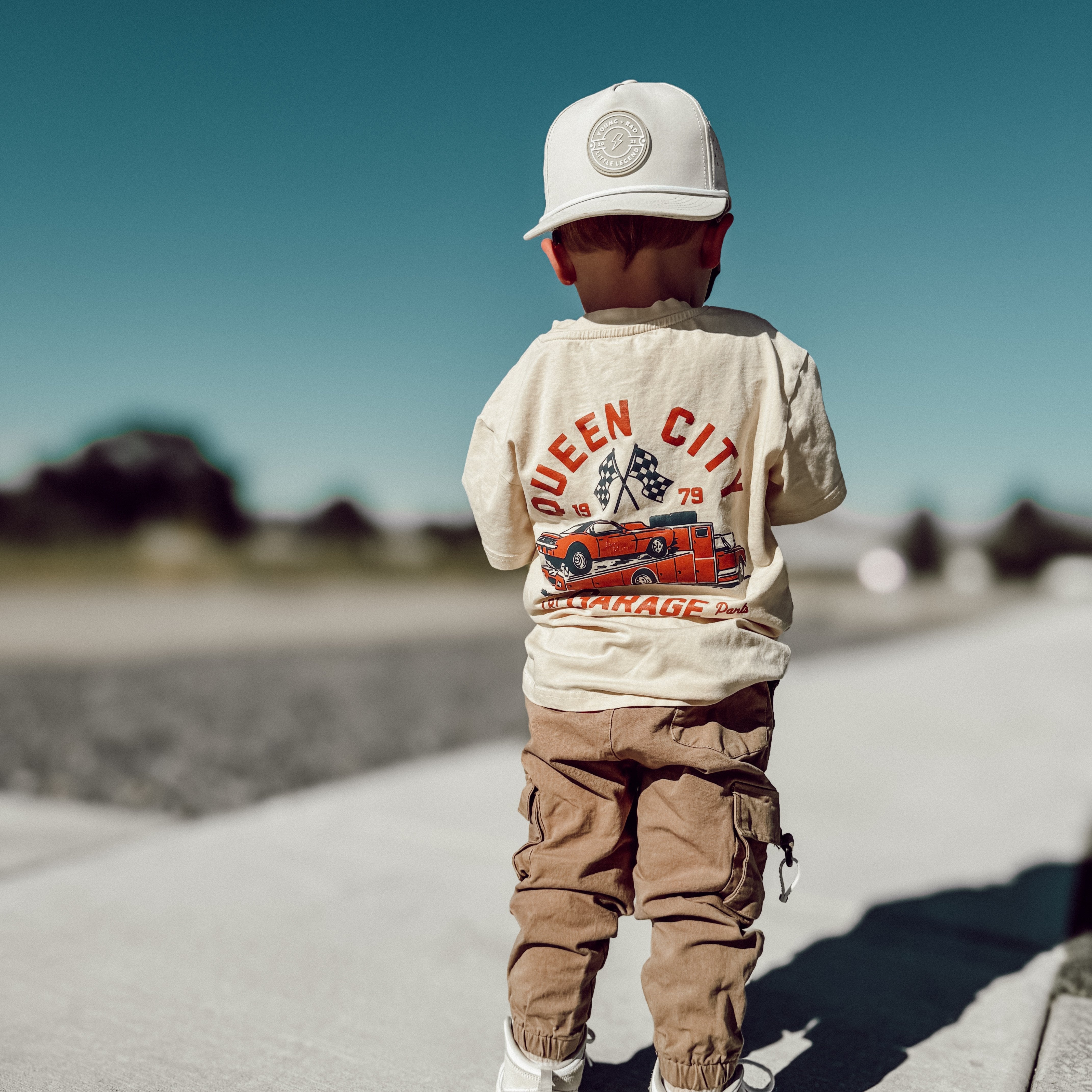 Cool boys' outfits for active kids Little Rad Things Queen City Garage Tee 