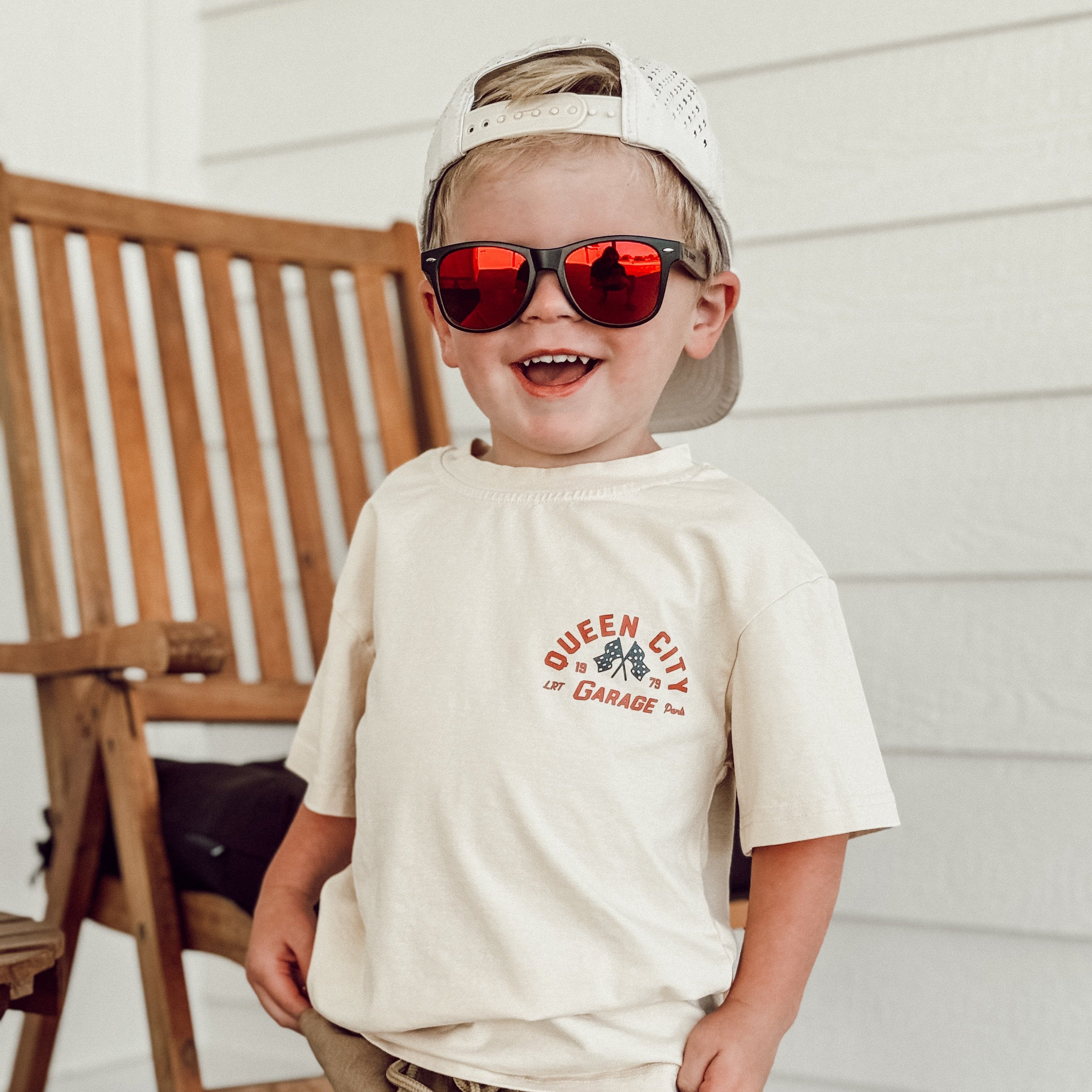 Cool boys' outfits for active kids Little Rad Things Queen City Garage Tee 