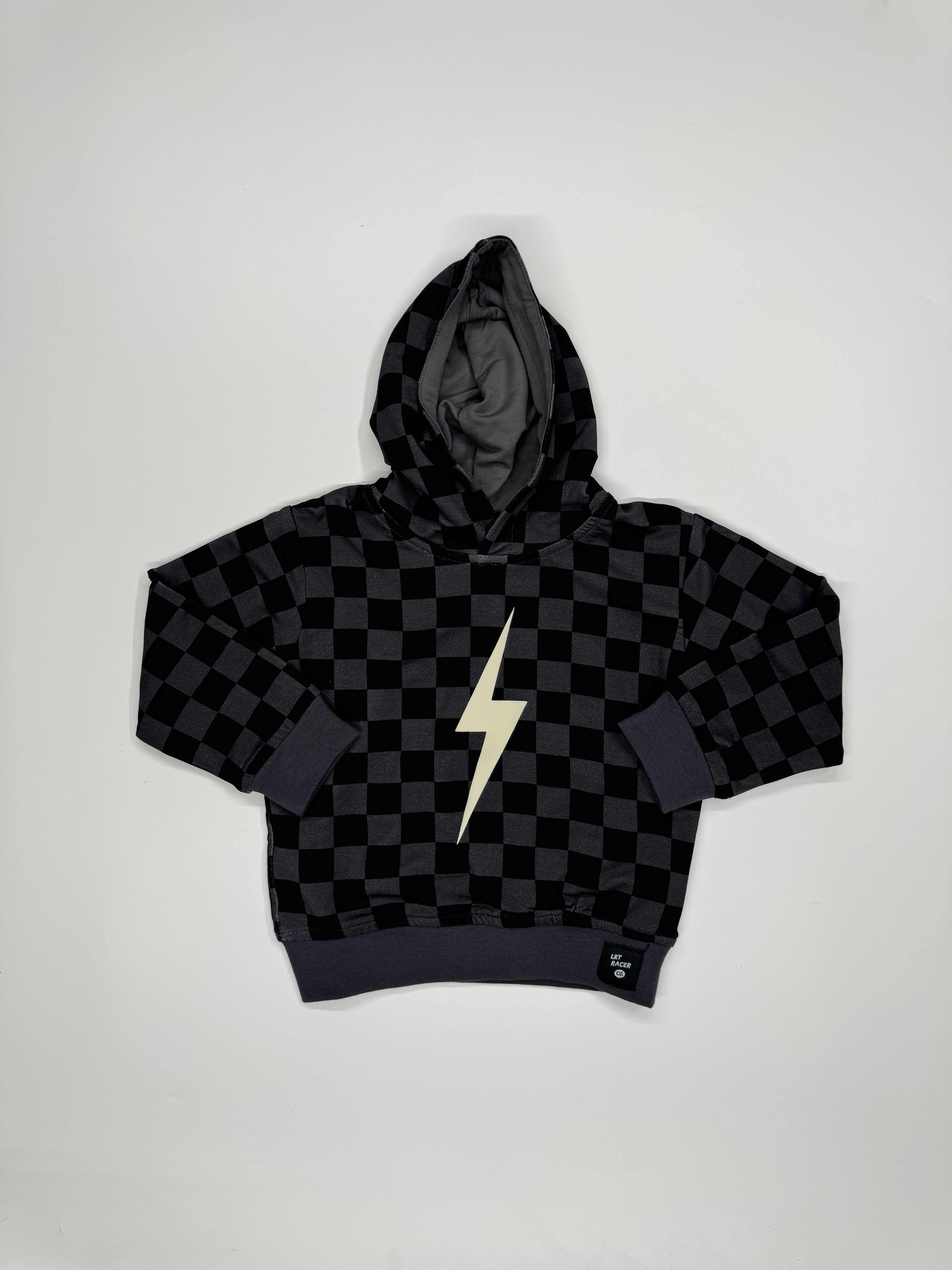 THE CHECKERED SPARK HOODIE - BLACK