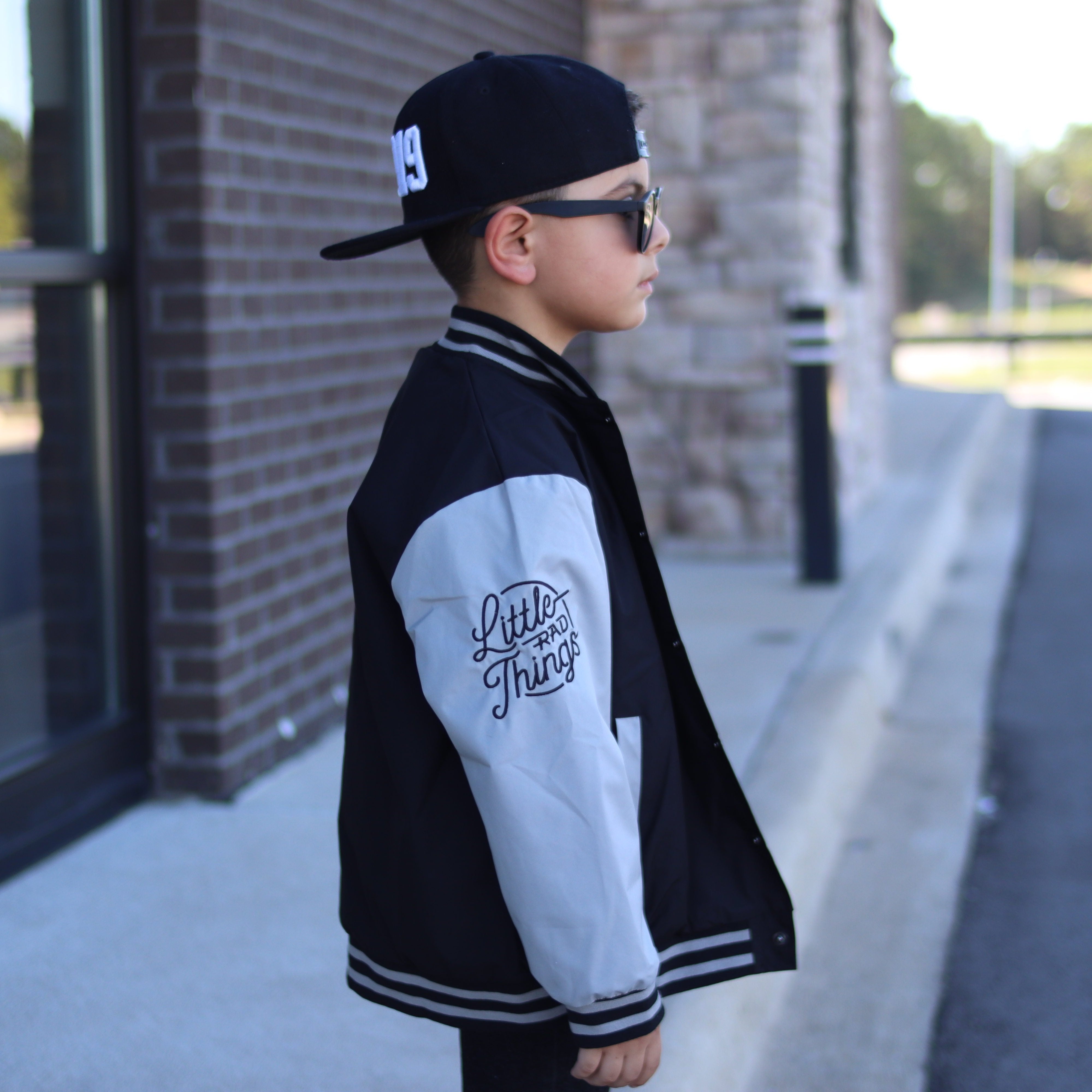 Little Rad Things Kids Waterproof Letterman Jacket Old School 3T