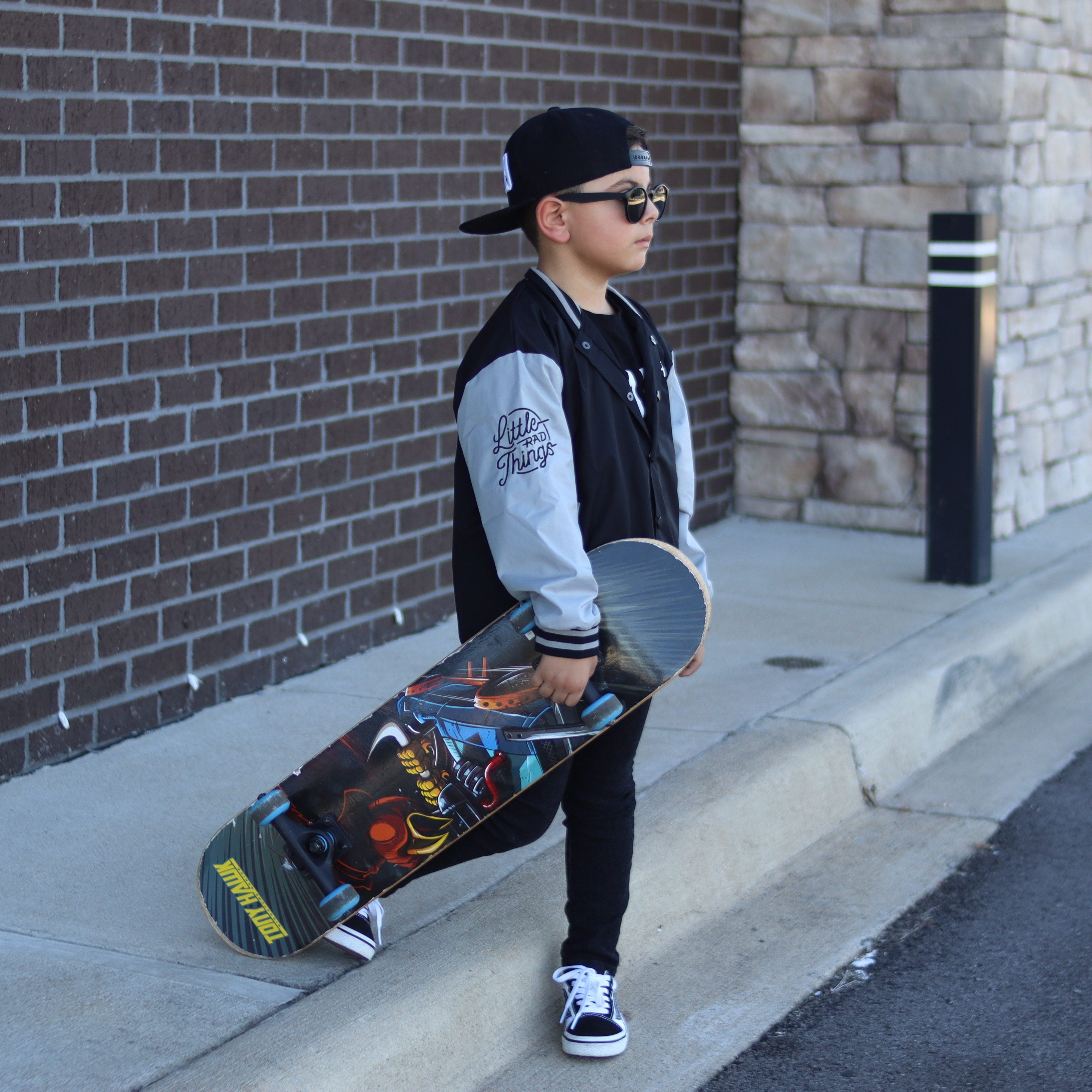 Vintage-inspired Waterproof Letterman Jacket for boys, eco-friendly and durable Little Rad Things