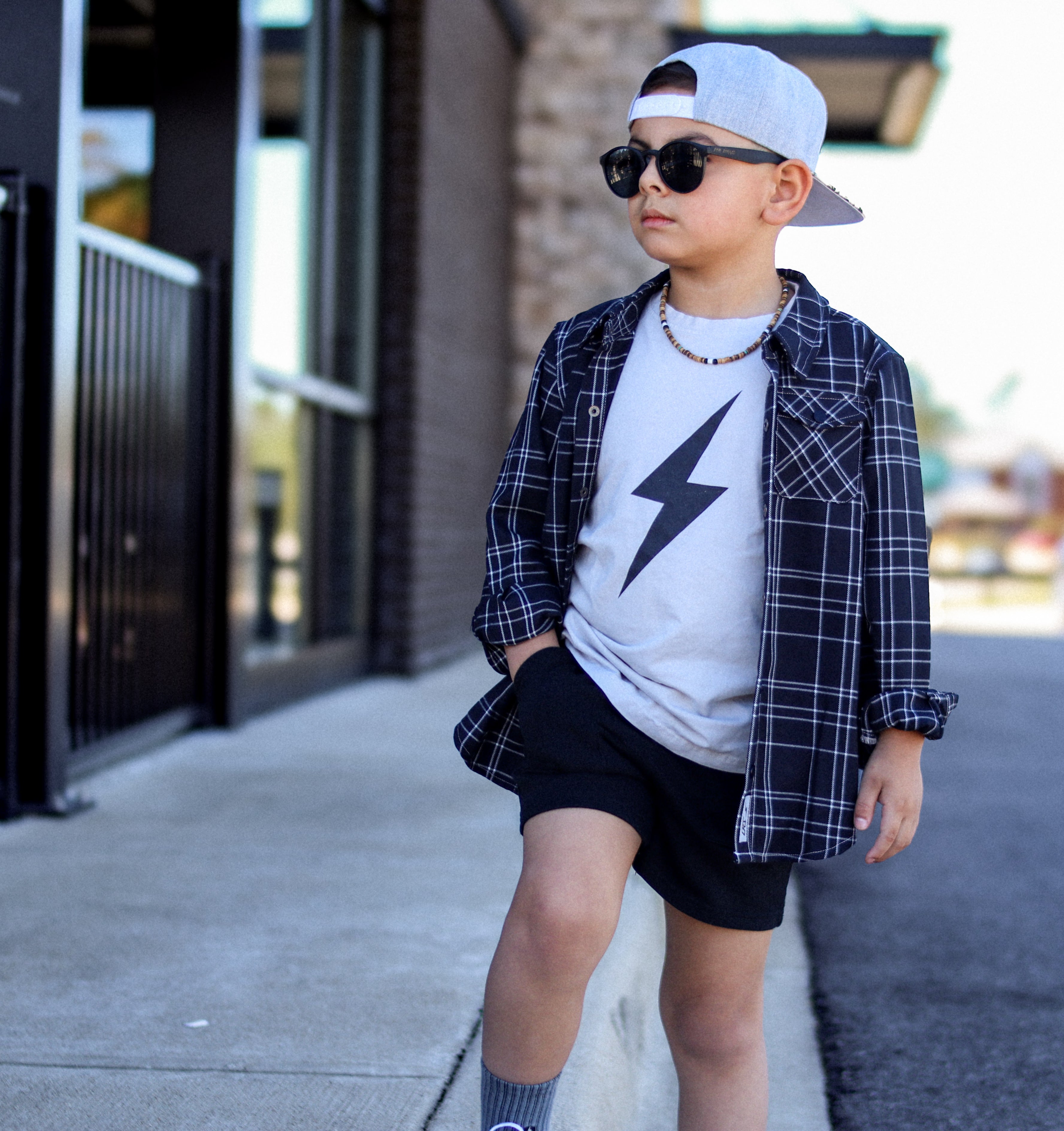 Kids Flip Side flannel for boys, eco-friendly with vintage-inspired style