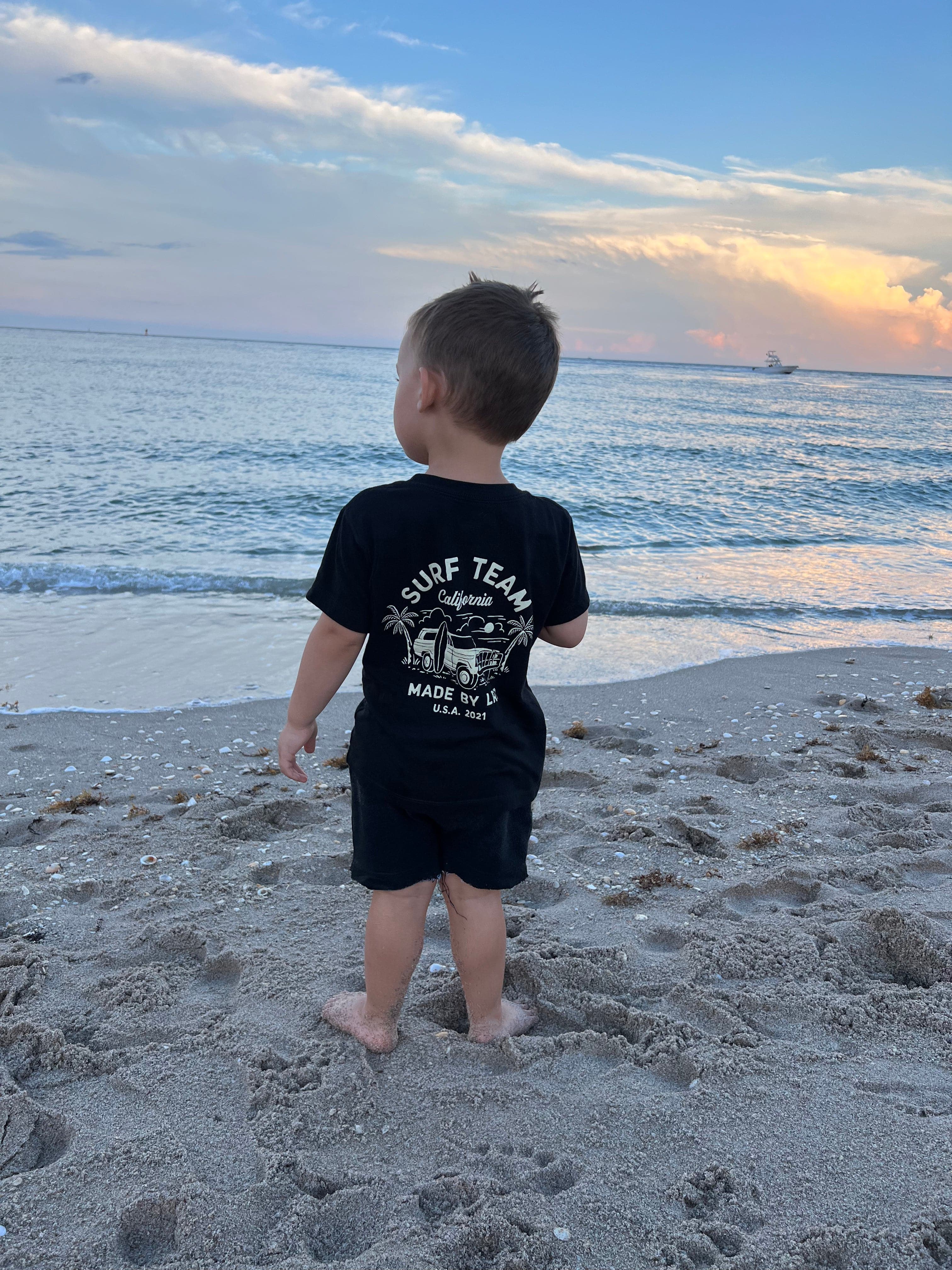 The Surf Team Tee LITTLE RAD THINGS, Free Shipping On Orders over $75. Sustainably Made. Proudly Family Owned and Operated.