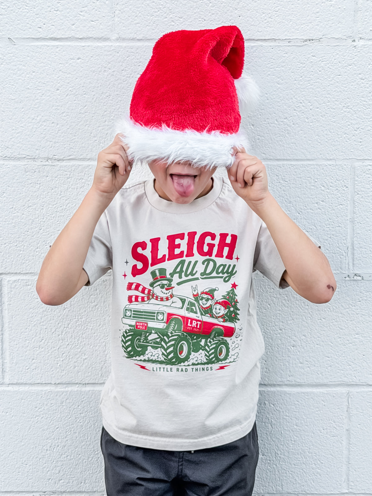 SLEIGH ALL DAY TODDLER CHRISTMAS MONSTER TRUCK TEE