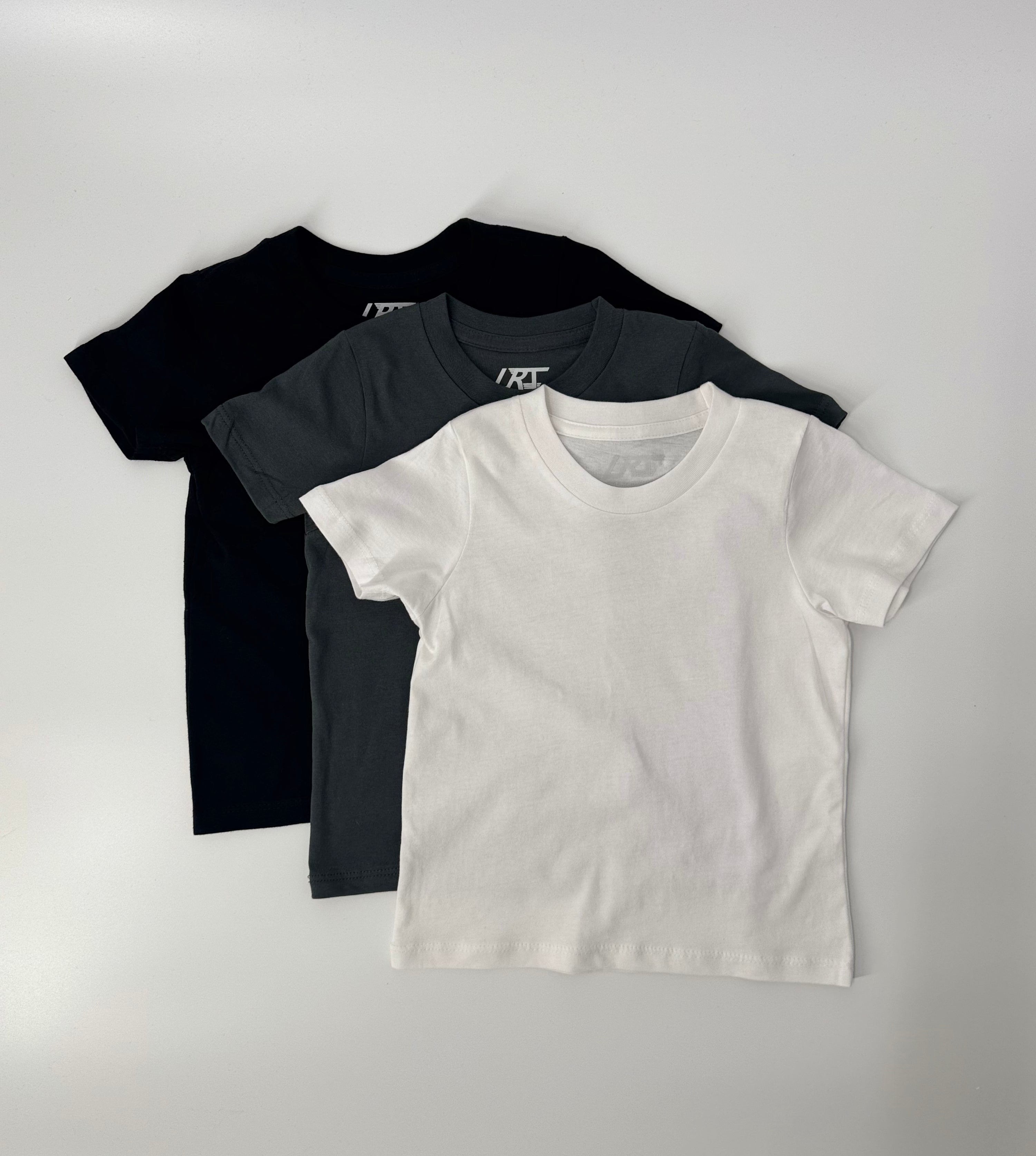 RAD NEUTRALS 100% ORGANIC COTTON TEE 3-PACK MONOCHROME -  Dark Grey Little Rad Things, LRT, Modern and Young Trendy Clothes for Kids