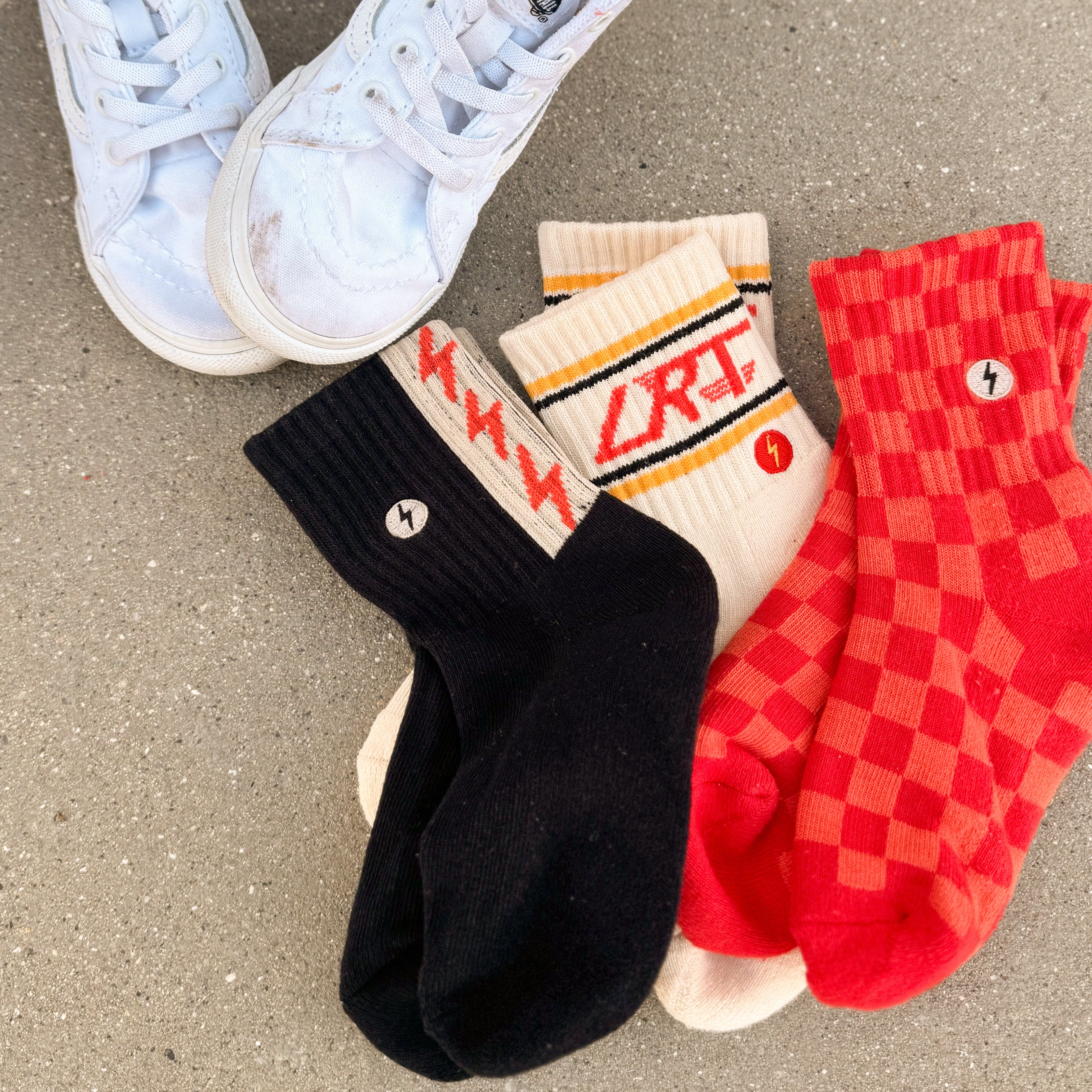 Little Rad Things Retrograde Socks. Modern apparel for rad kids. Trendy Clothing. 