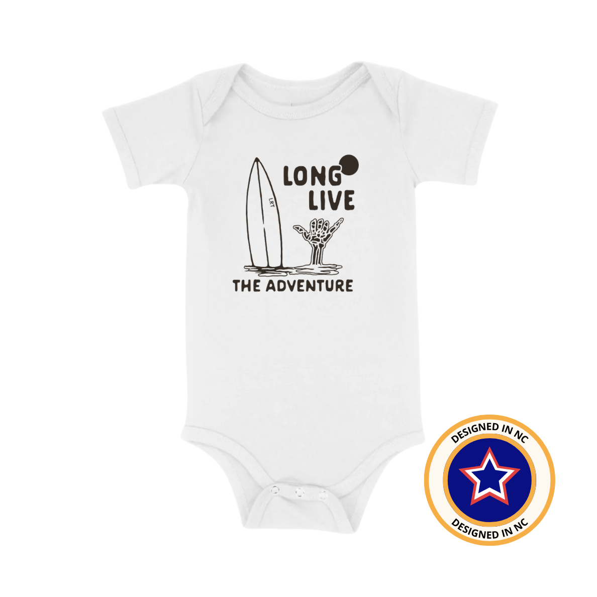 Long live adventures. Made from ultra-soft, 100% cotton, this premium onesie is designed to keep up with every kick, crawl, and adventure.