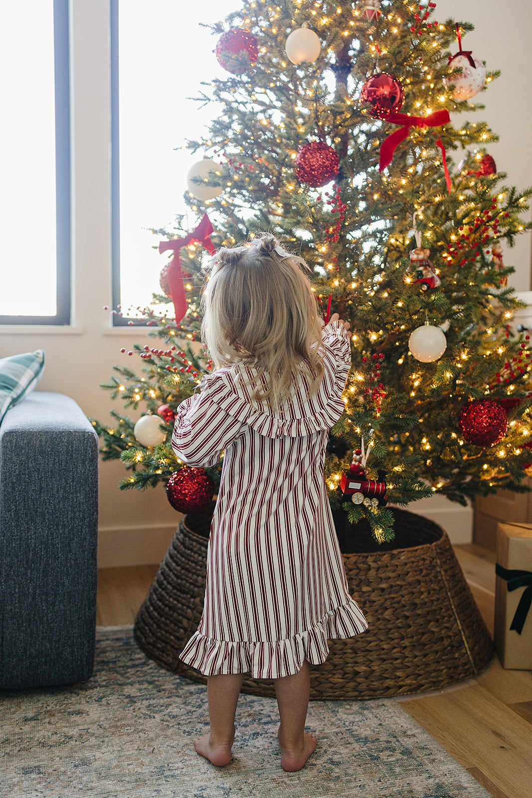 Red Stripe Bamboo Cozy Gown