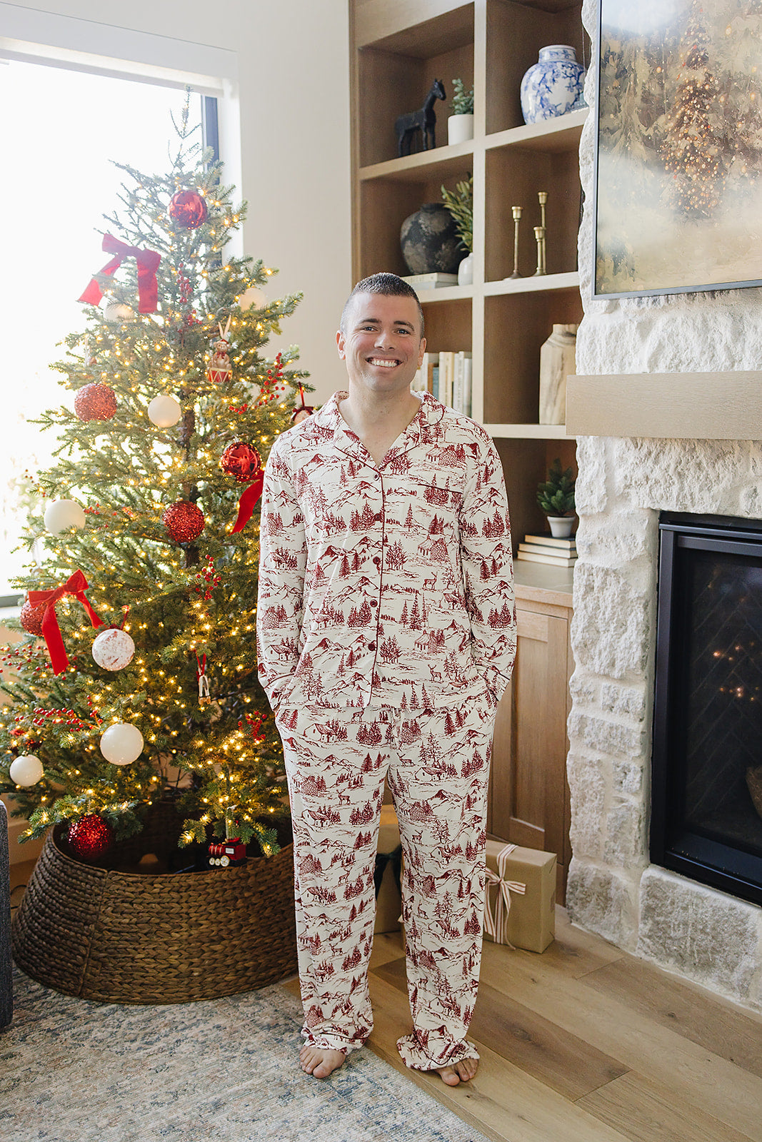 Adult Holiday Toile Lounge Set