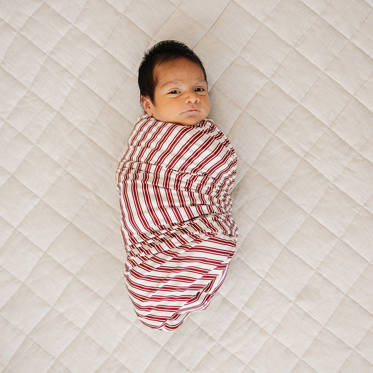 Red Stripe Bamboo Swaddle
