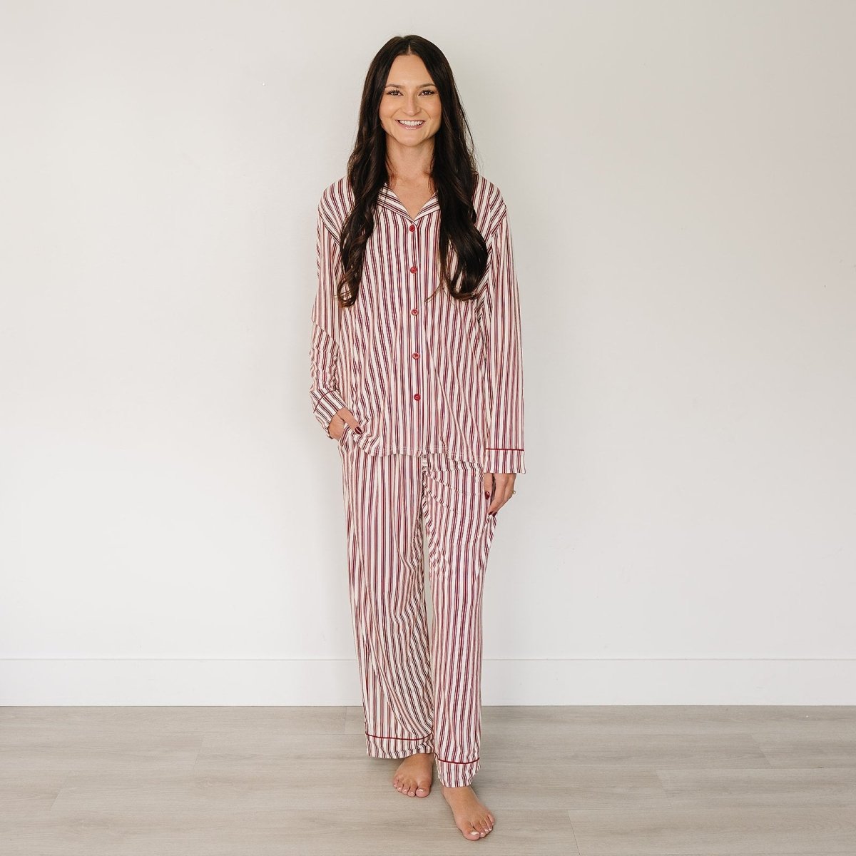 Adult Red Stripes Pajama Set - LITTLE RAD THINGS