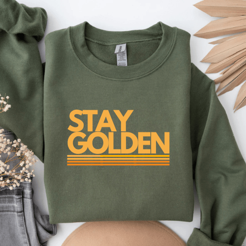 ADULT STAY GOLDEN CREW SWEATSHIRT - LITTLE RAD THINGS