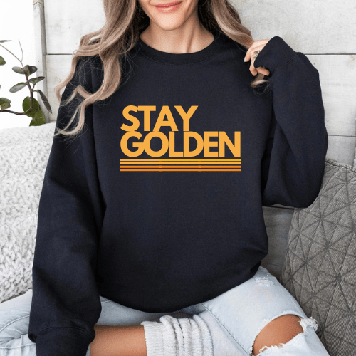 ADULT STAY GOLDEN CREW SWEATSHIRT - LITTLE RAD THINGS