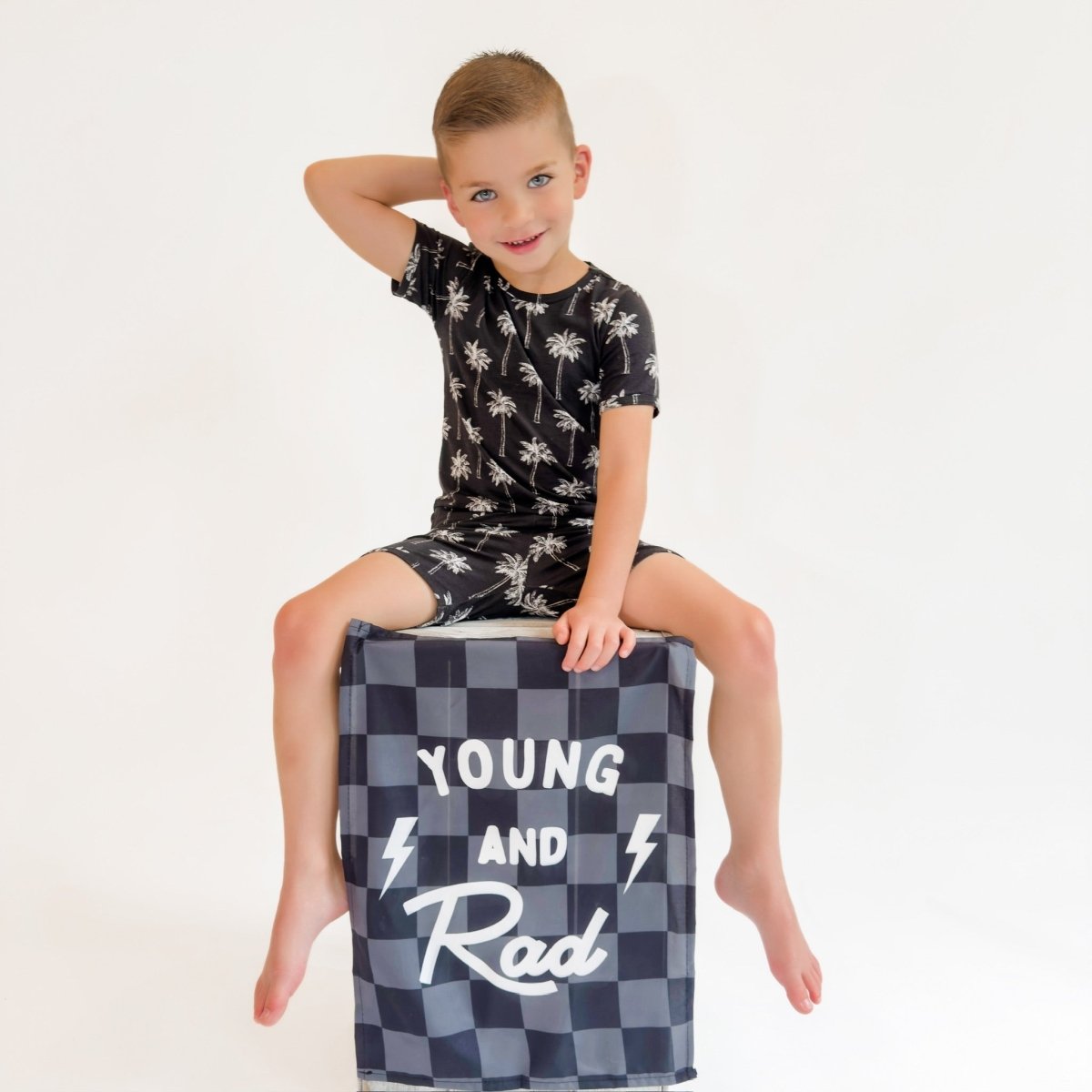 Bamboo Shorts Set | Palm Style Black - LITTLE RAD THINGS