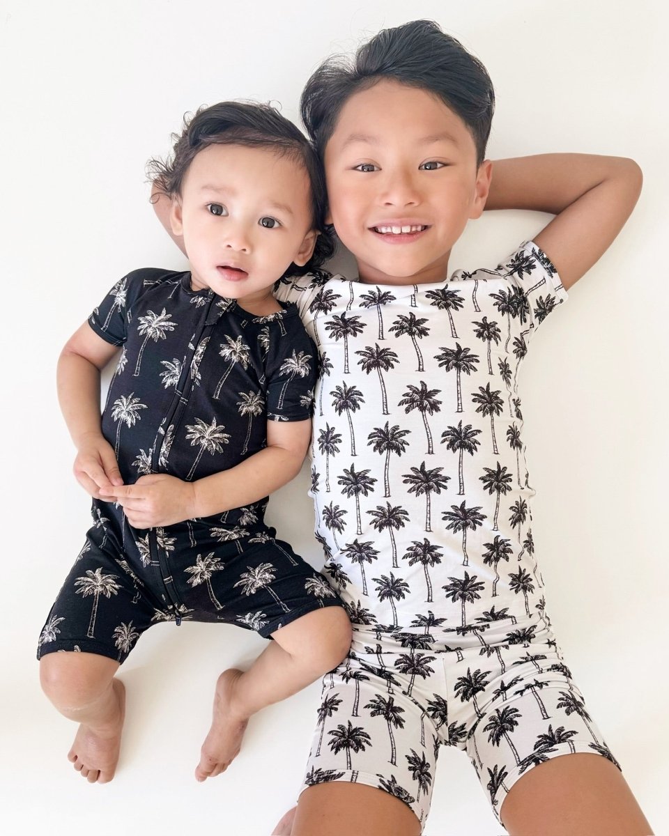 Bamboo Shorts Set | Palm Style White - LITTLE RAD THINGS