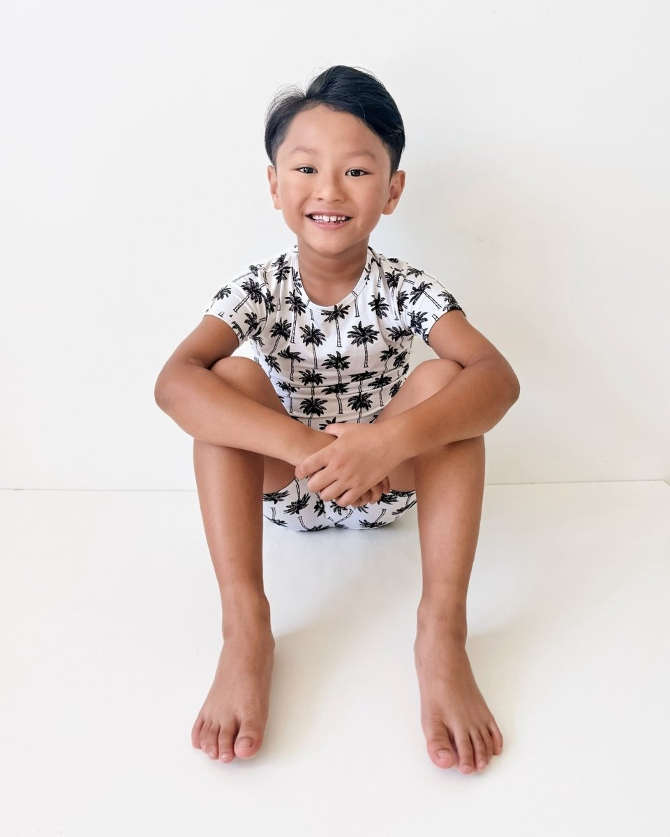 Bamboo Shorts Set | Palm Style White - LITTLE RAD THINGS