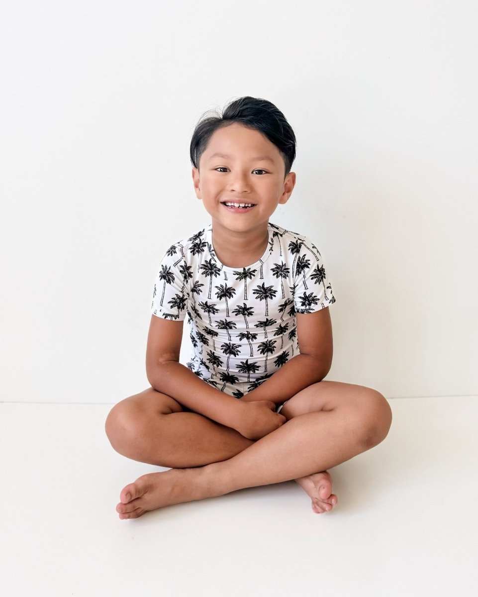 Bamboo Shorts Set | Palm Style White - LITTLE RAD THINGS